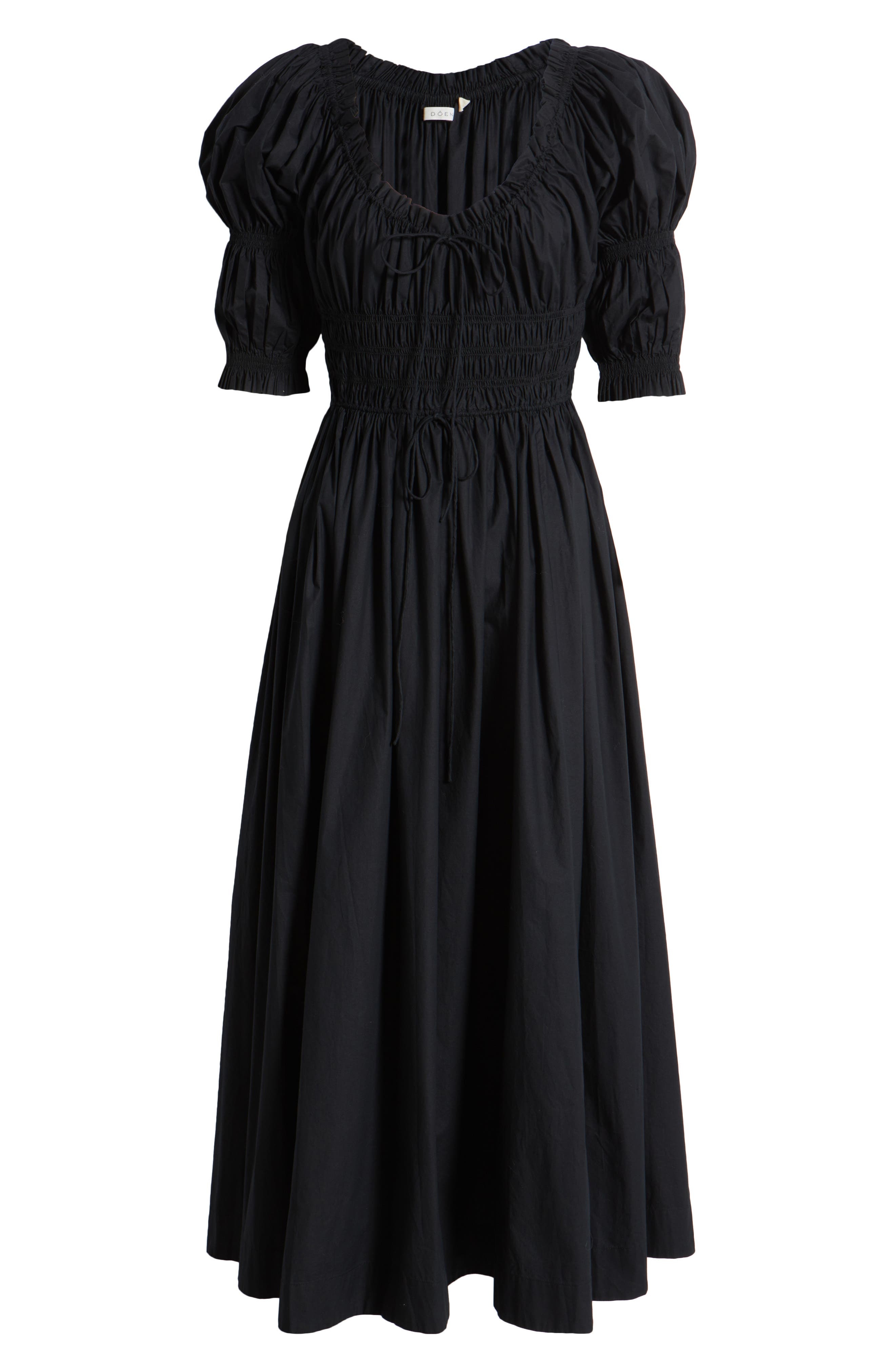 DÔEN Ischia Convertible Organic Cotton Maxi Dress in Black at Nordstrom - 5
