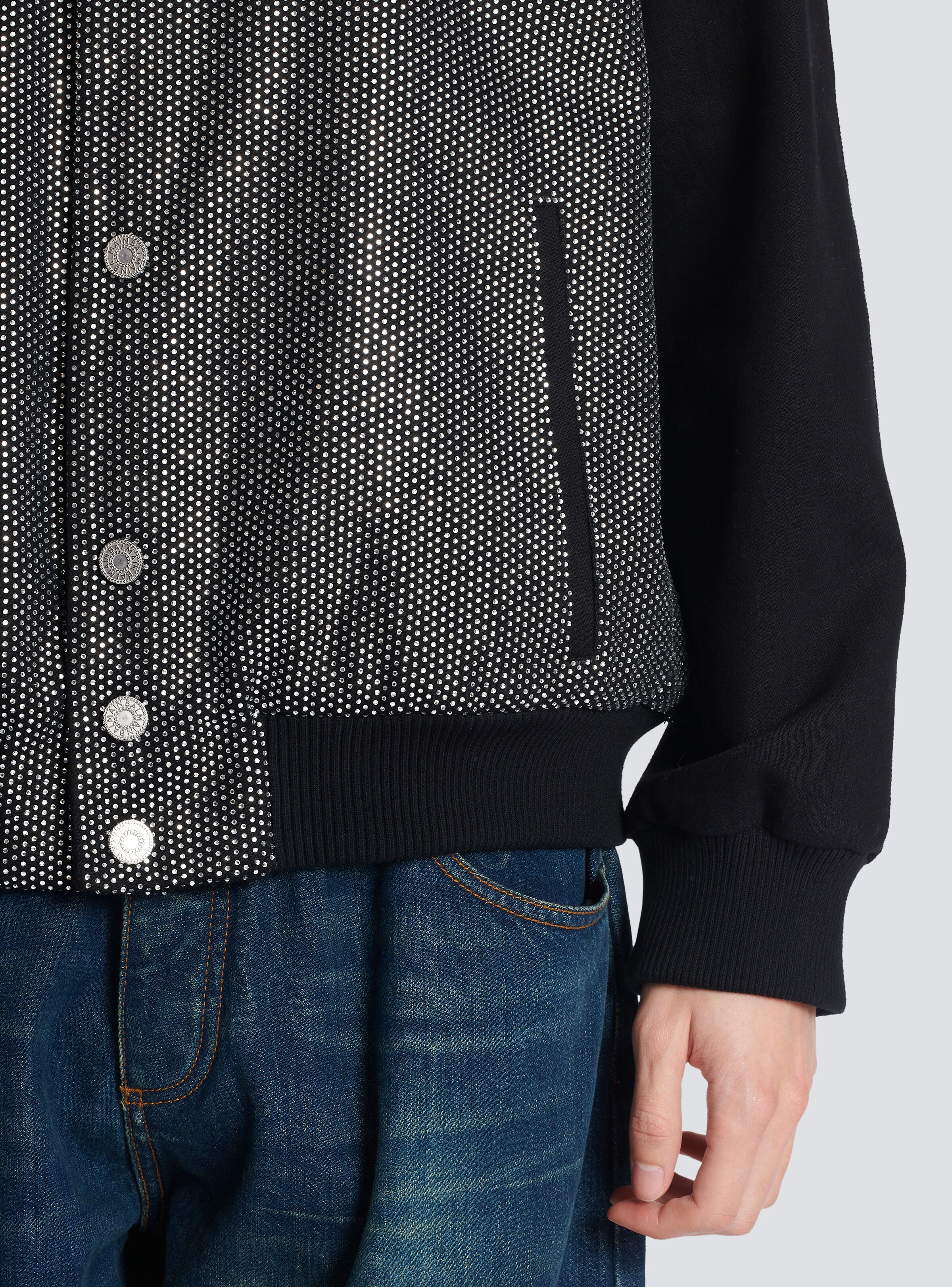 Balmain rhinestone bomber - 9