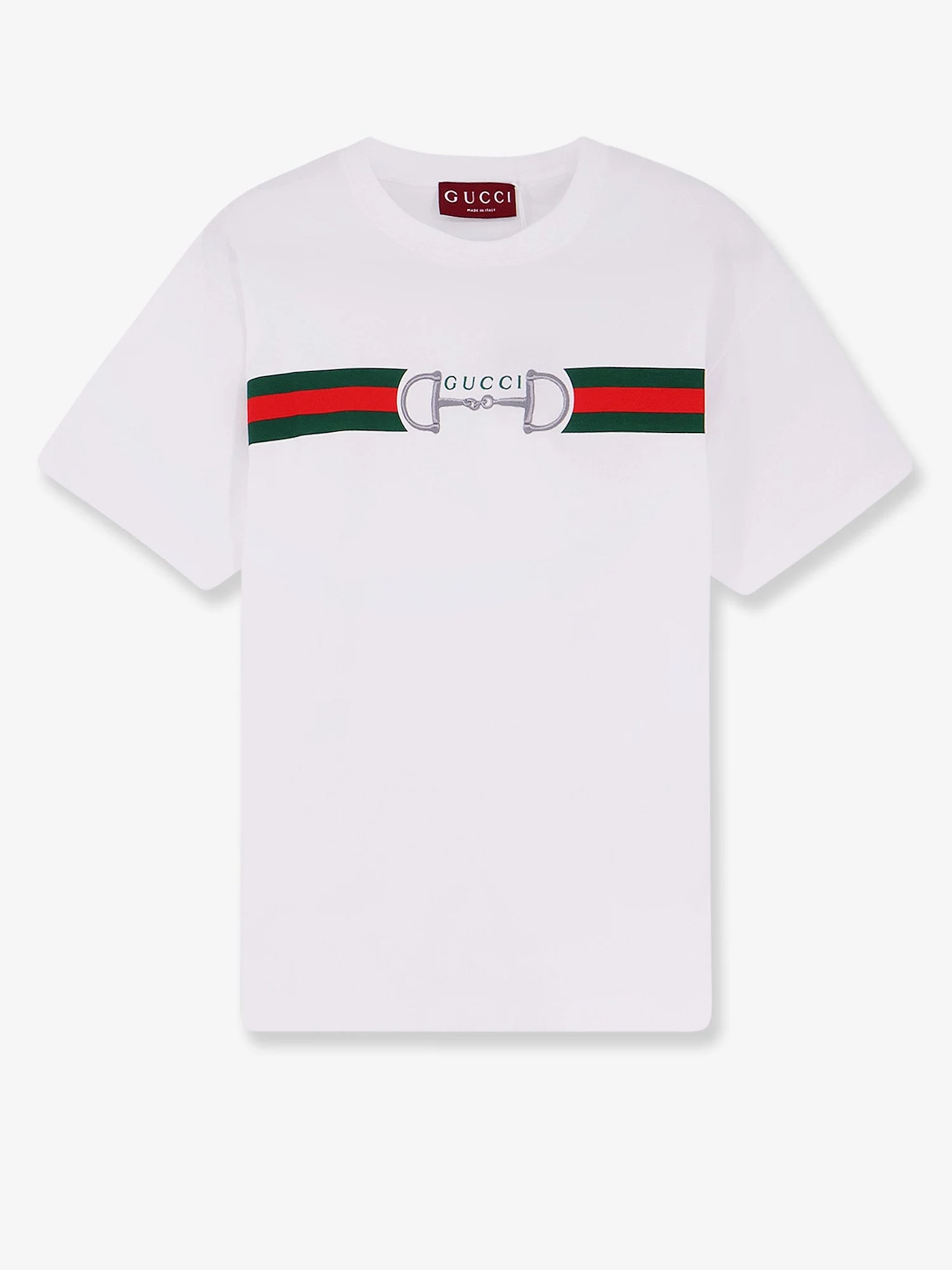 Gucci Men Cotton T-Shirt With Frontal Web Band - 1