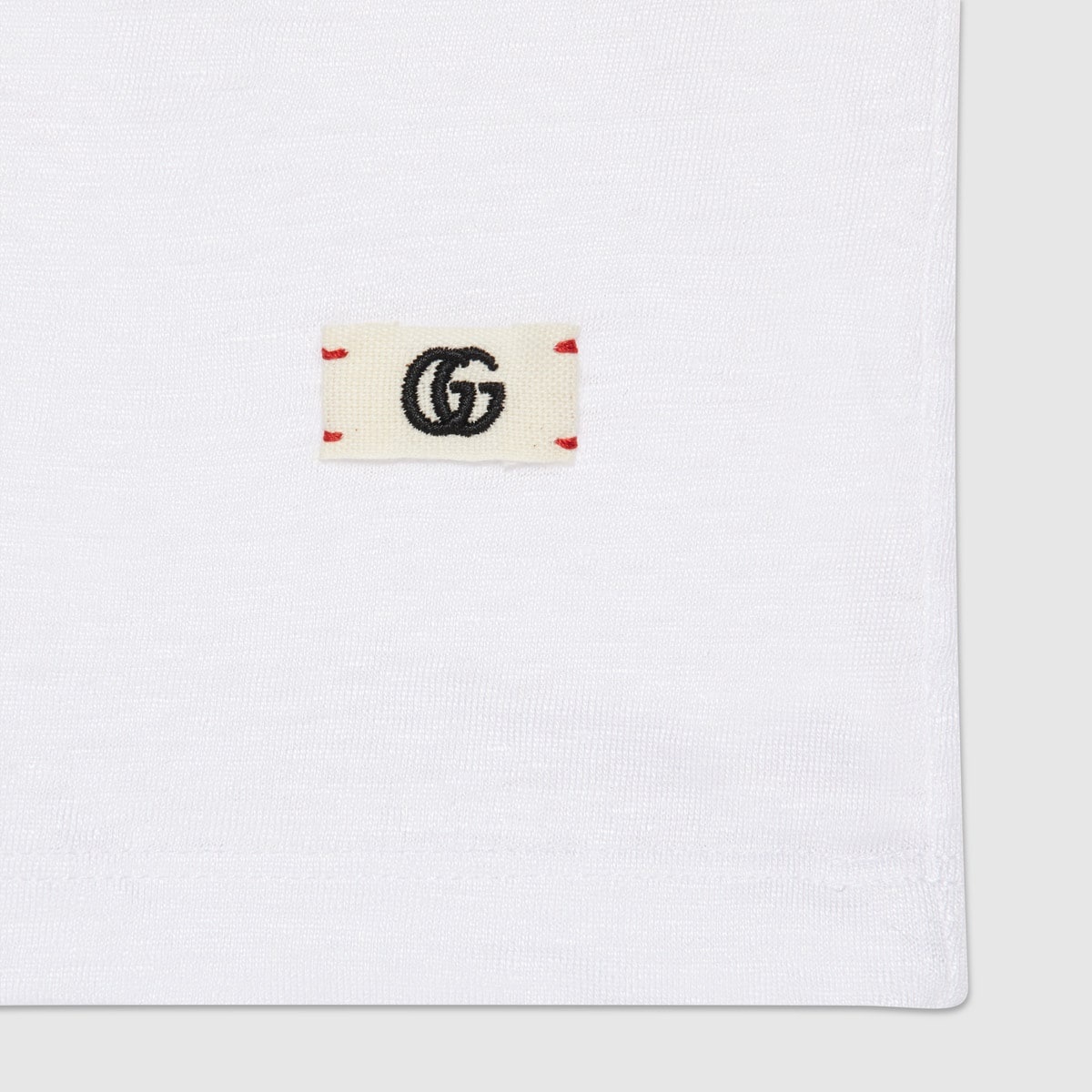 Linen V-neck T-shirt with Double G - 7