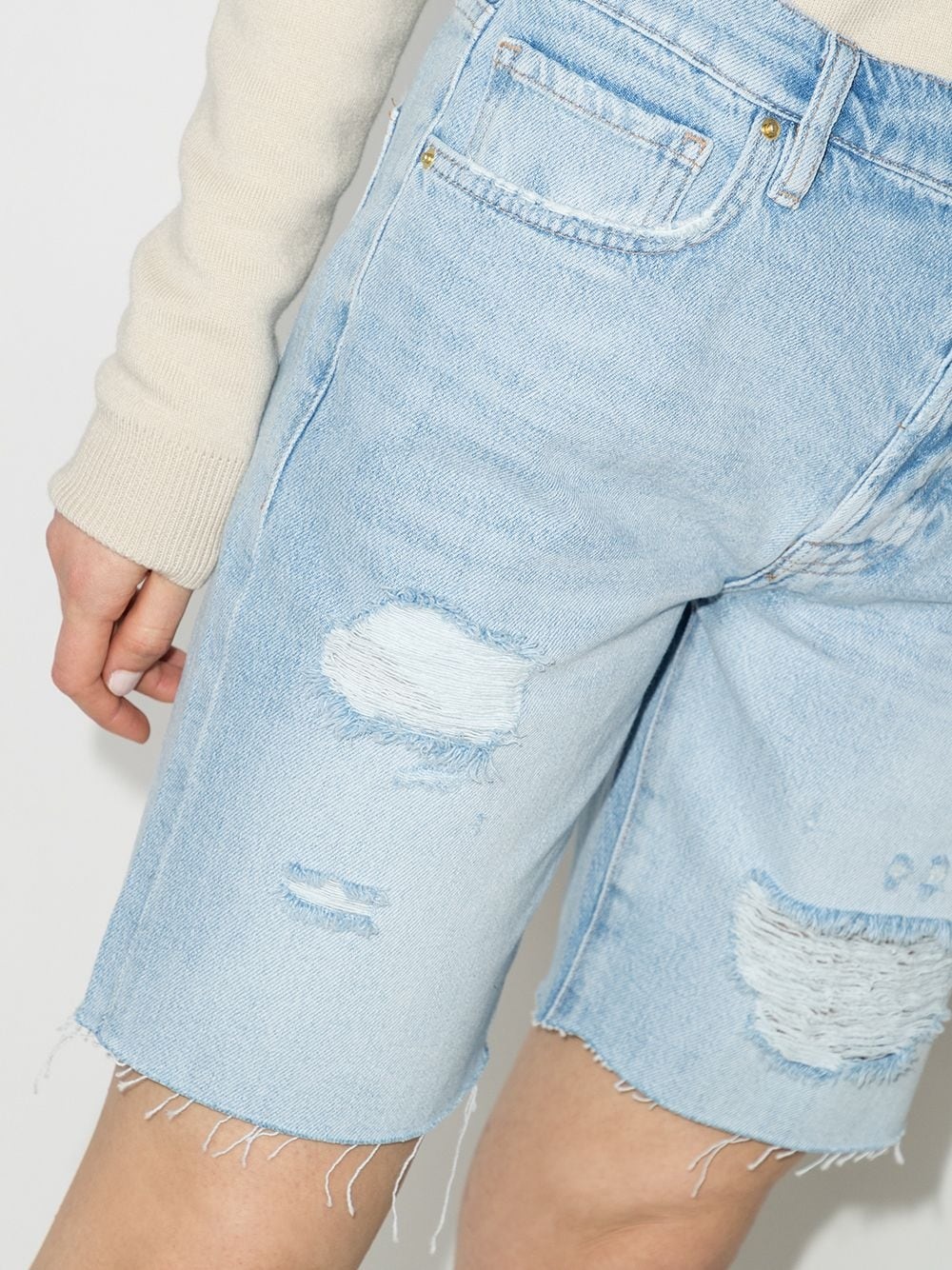 Le Slouch distressed Bermuda shorts - 4