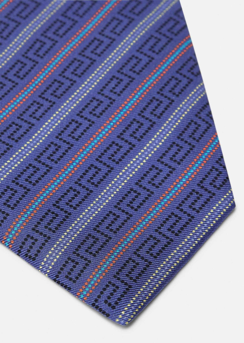 VERSACE Greca Print Silk Tie outlook