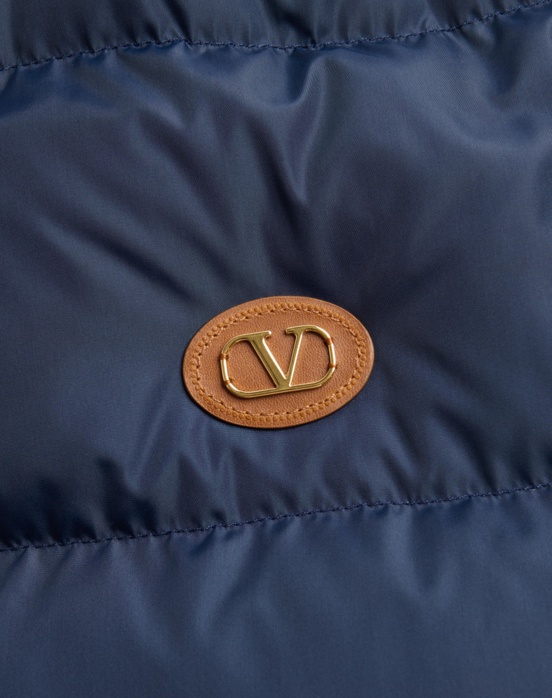NYLON HOODED DOWN JACKET WITH VLOGO PATCH 8