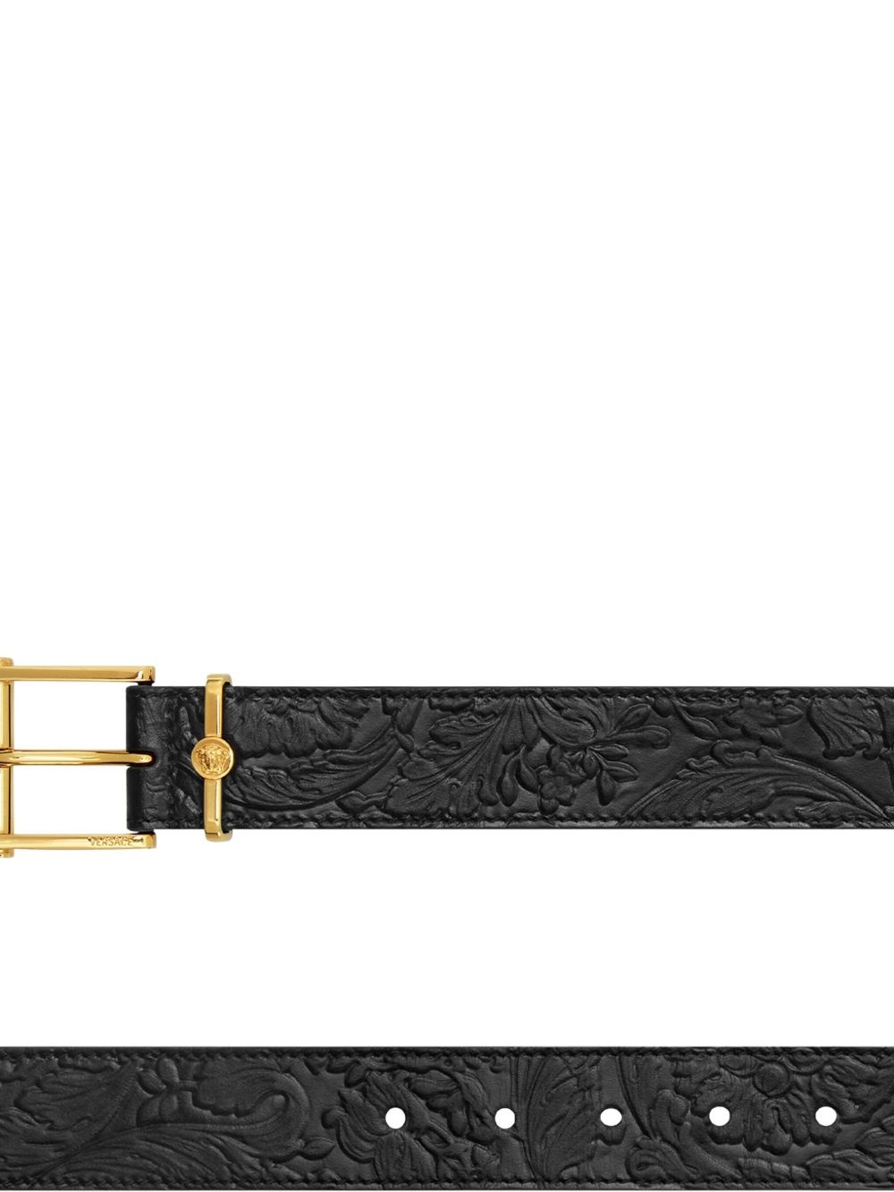 embossed leather belt - 2