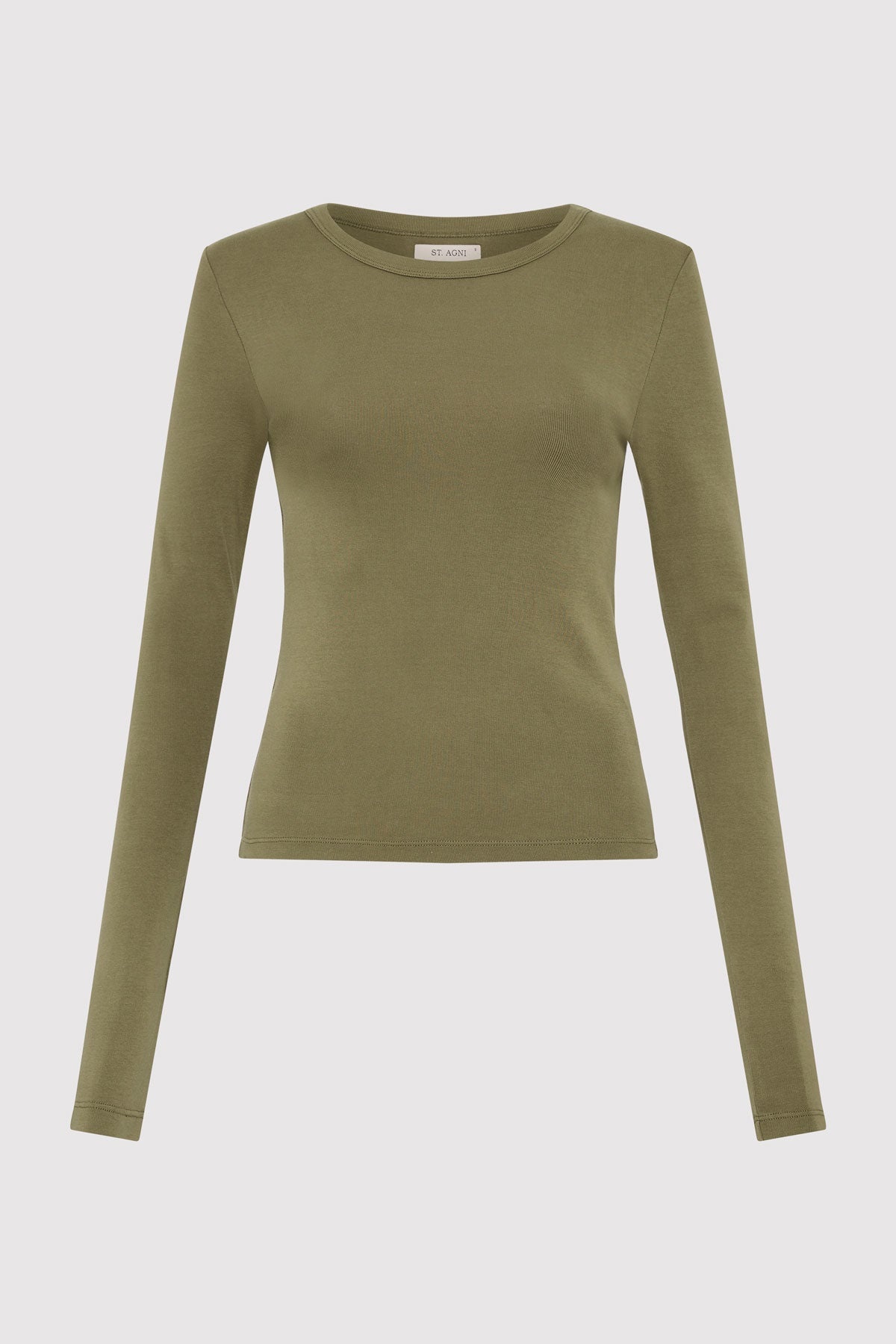 Organic Cotton Long Sleeve Top - Olive - 1