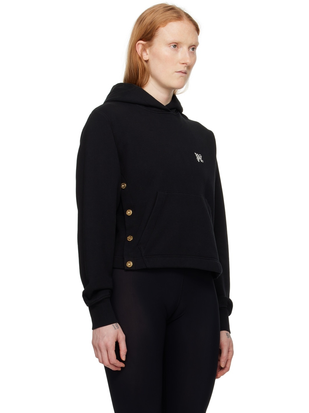 Black Button Hoodie - 2