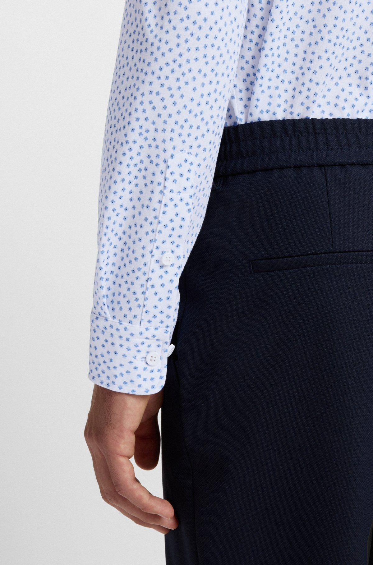 SLIM-FIT SHIRT IN PRINTED COTTON - 6