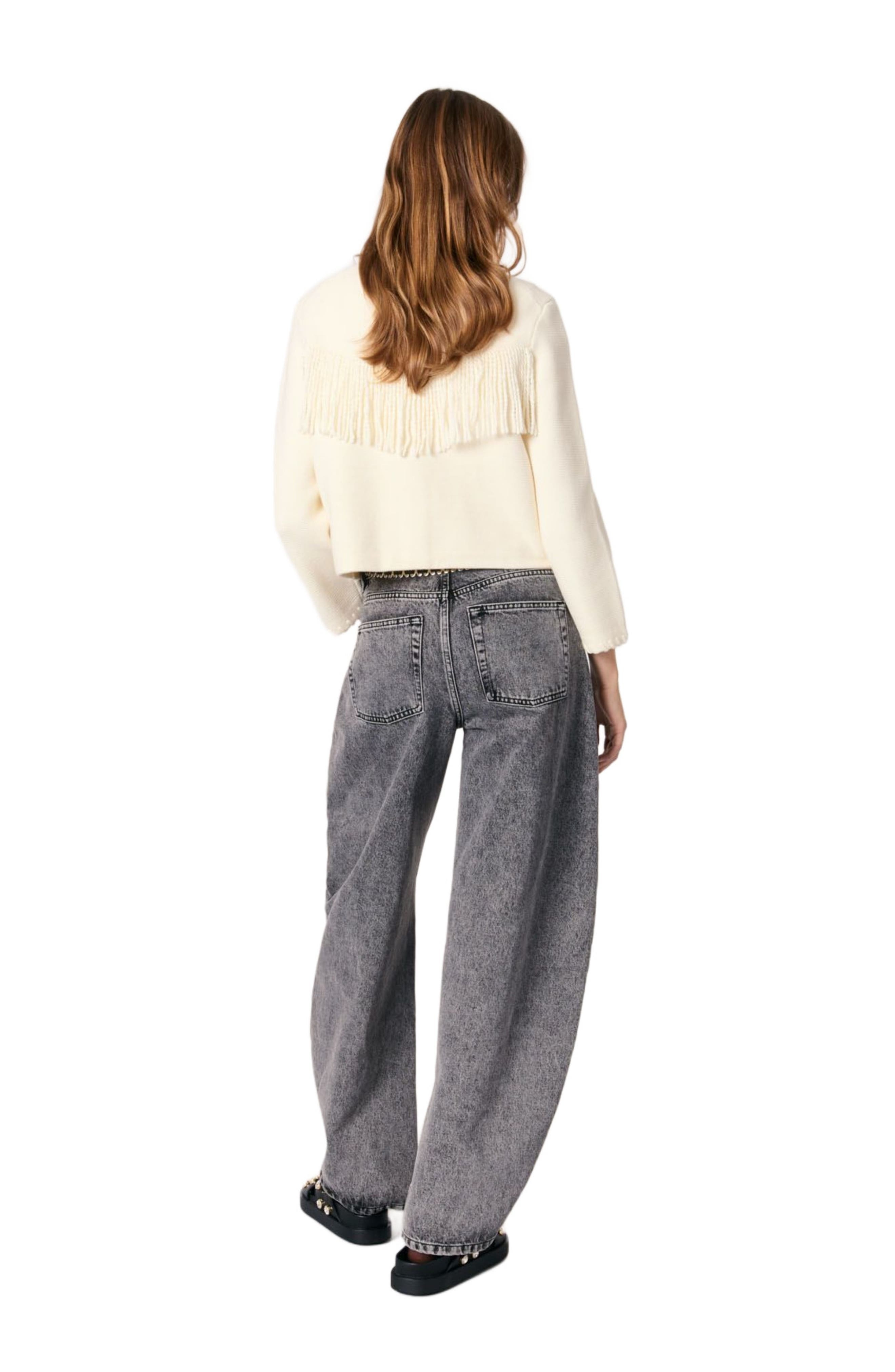 maje Fringed cardigan in Ecru at Nordstrom - 2