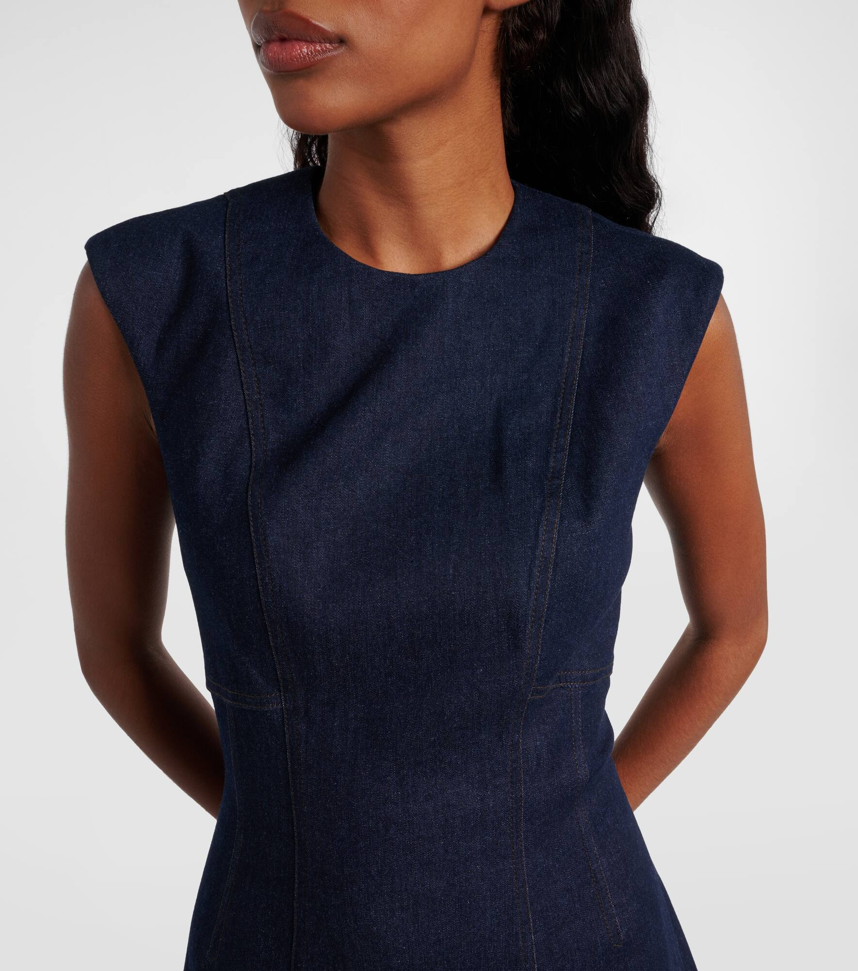 Dulce cotton-blend denim midi dress - 4