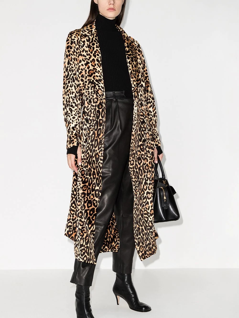 leopard print trench coat - 2