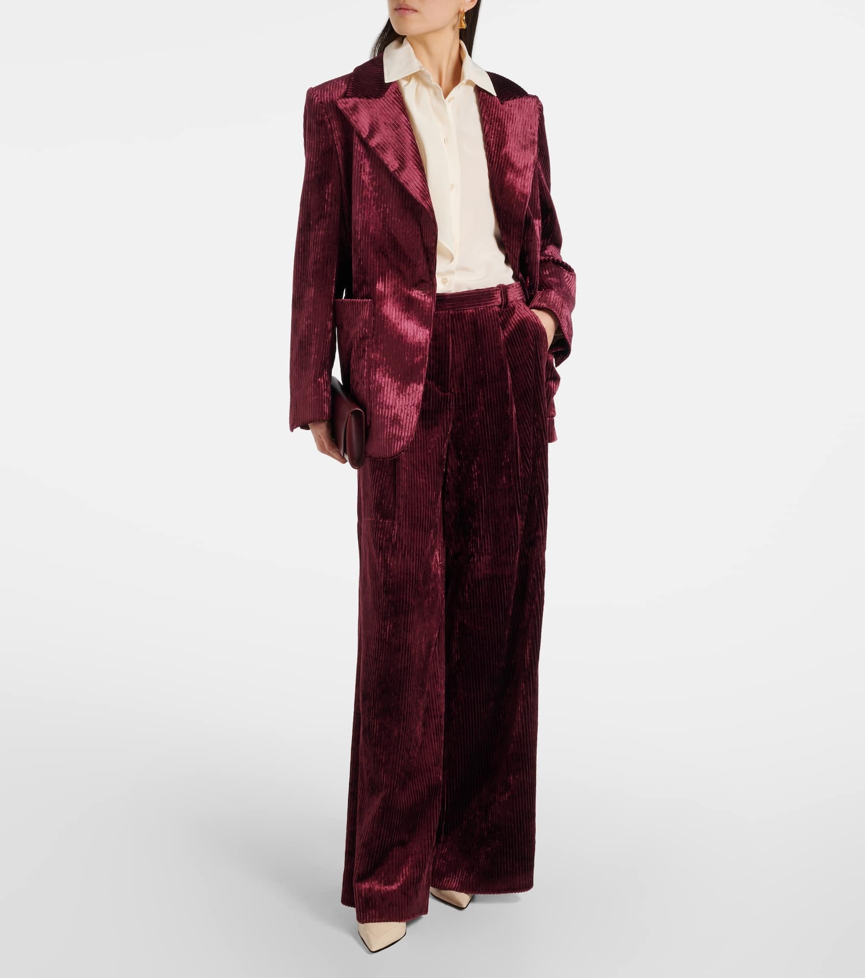 Mid-rise corduroy wide-leg pants - 2