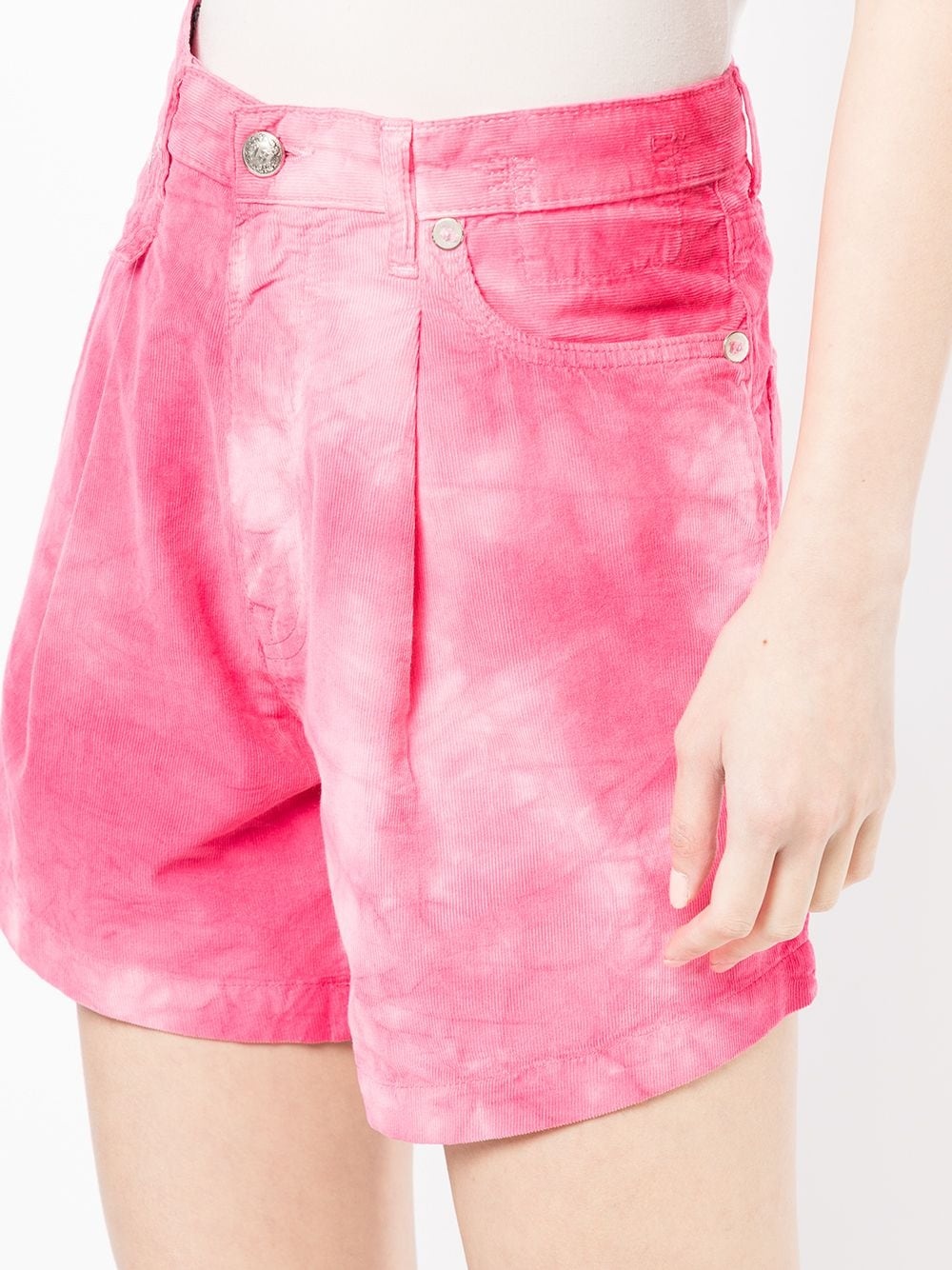 tie-dye corduroy shorts - 5