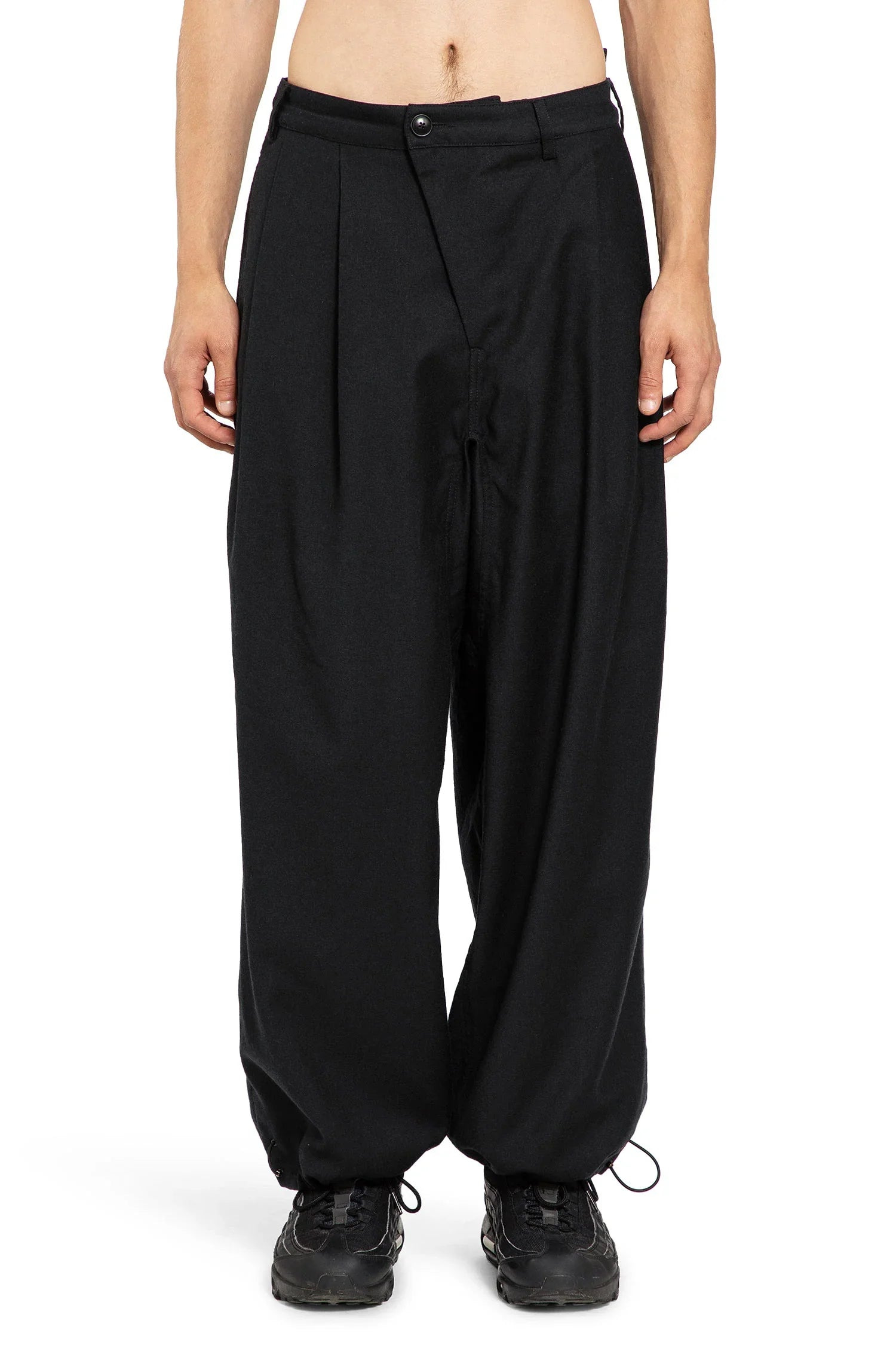 Asymmetrical-Wool-Pleated-Pants - 1