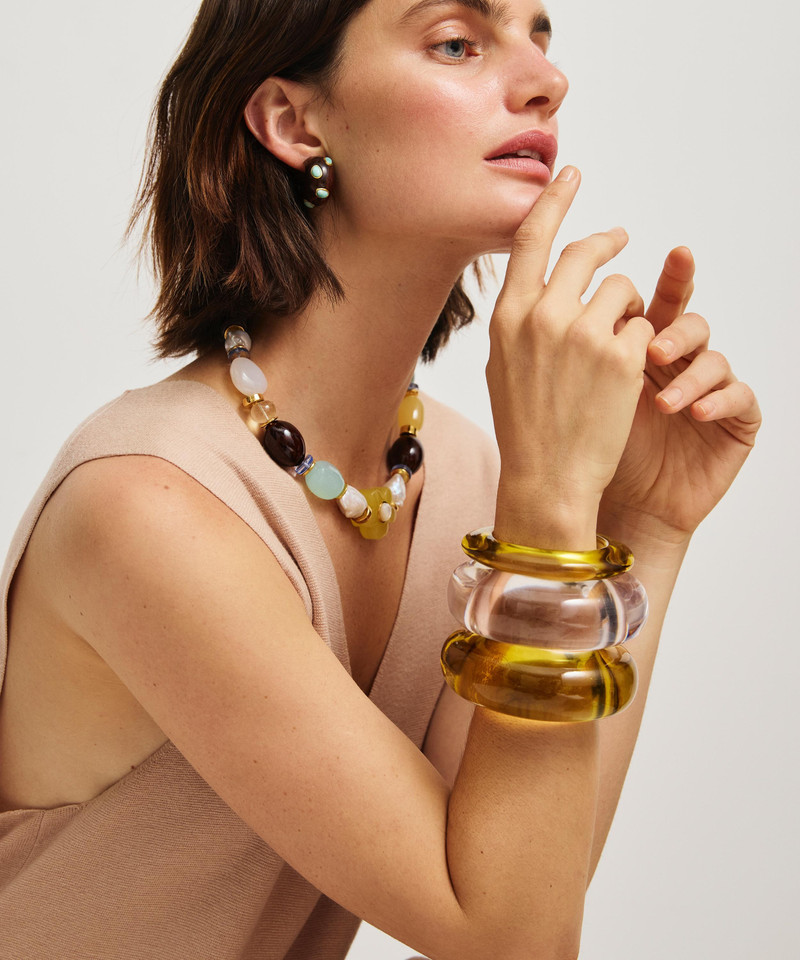 LIZZIE FORTUNATO Gold-Plated Mistflower Bead Necklace outlook