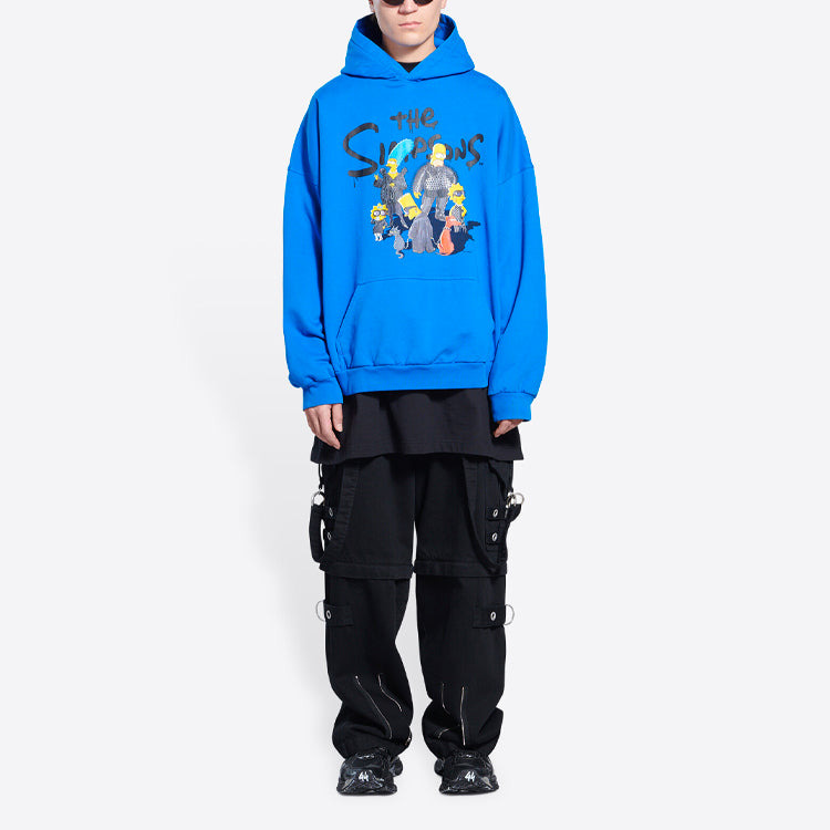 Balenciaga x THE SIMPSONS Cotton Hoodie Wide Fit 'Blue' 674986TLVG84210 - 3
