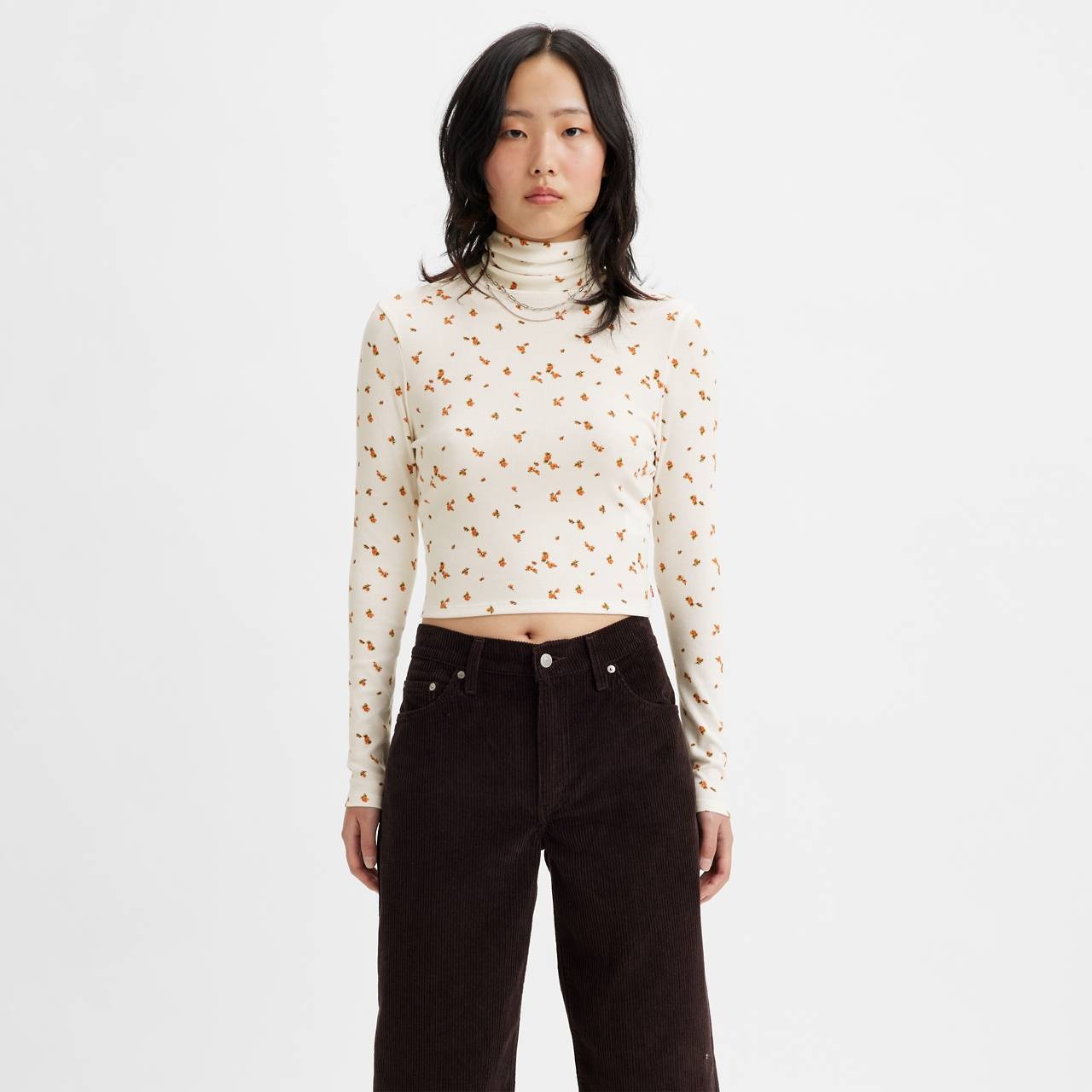 MOON RIBBED TURTLENECK TOP - 1