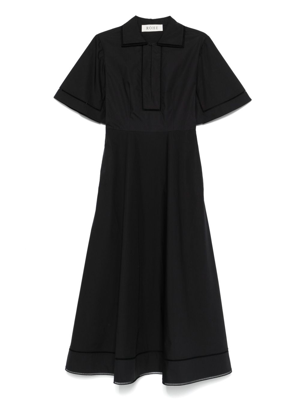 embroidered poplin dress - 1