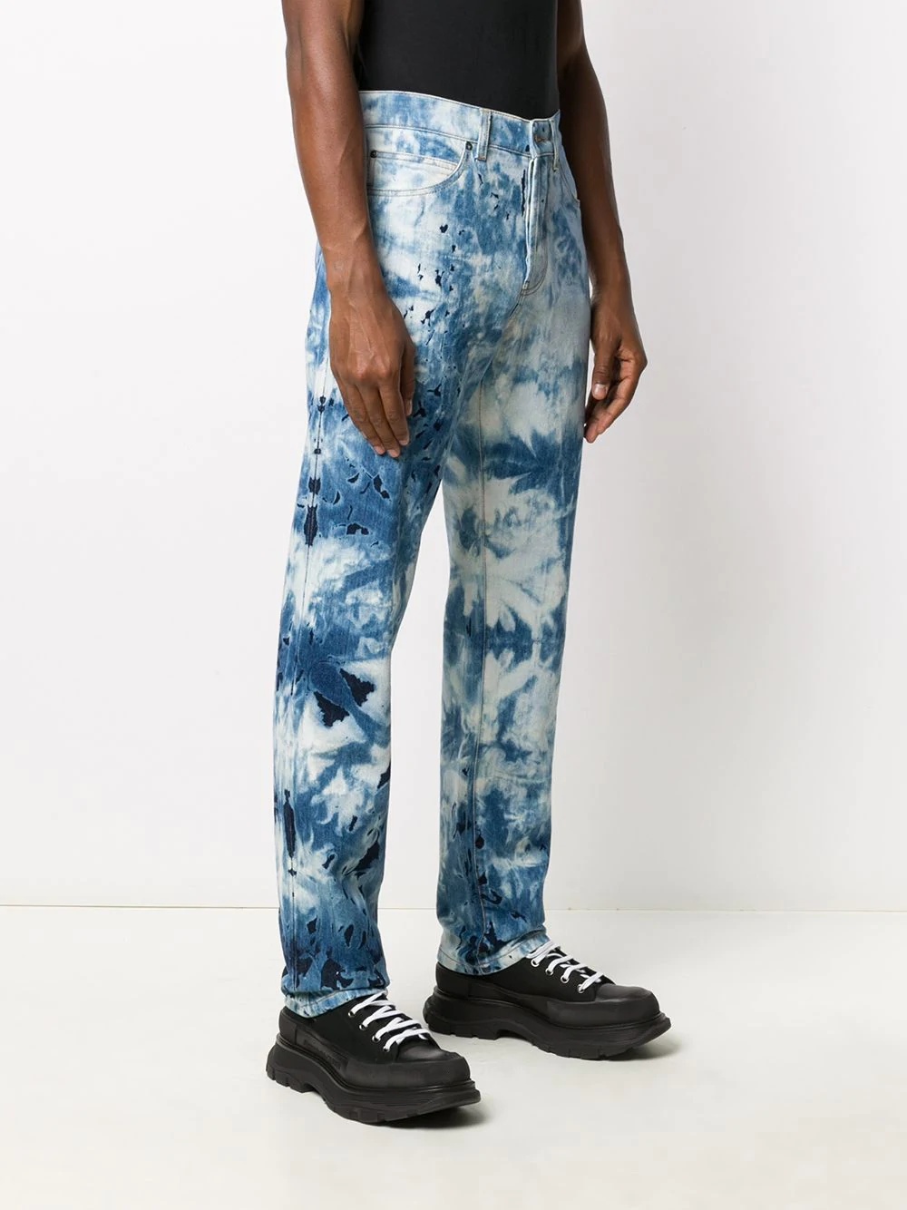 tie-dye straight-leg jeans - 3