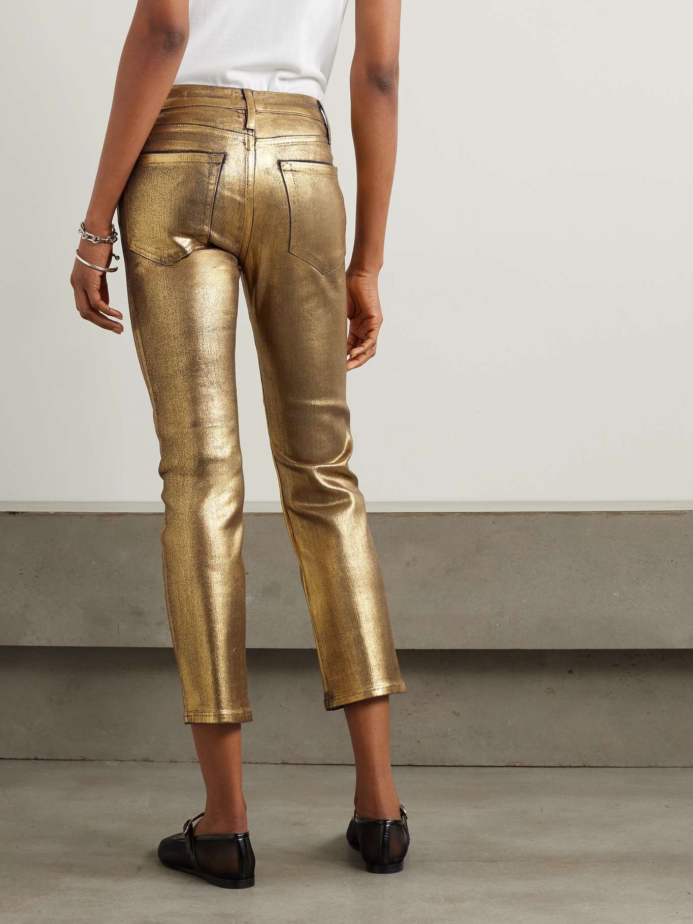 Le High Straight metallic cropped high-rise straight-leg jeans - 4