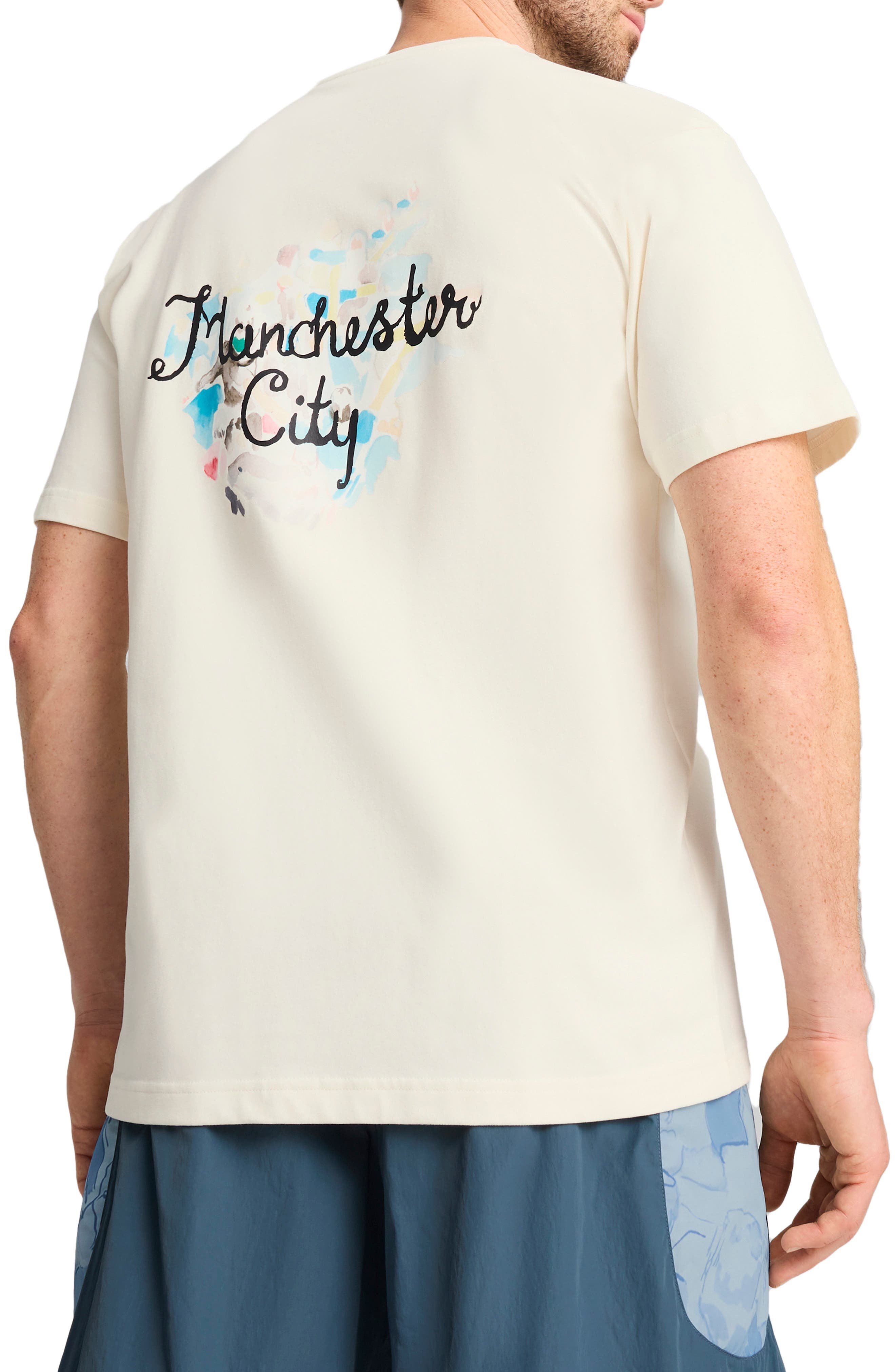 PUMA x KidSuper MCFC Cotton Graphic T-Shirt in Warm White-Puma Black at Nordstrom - 2
