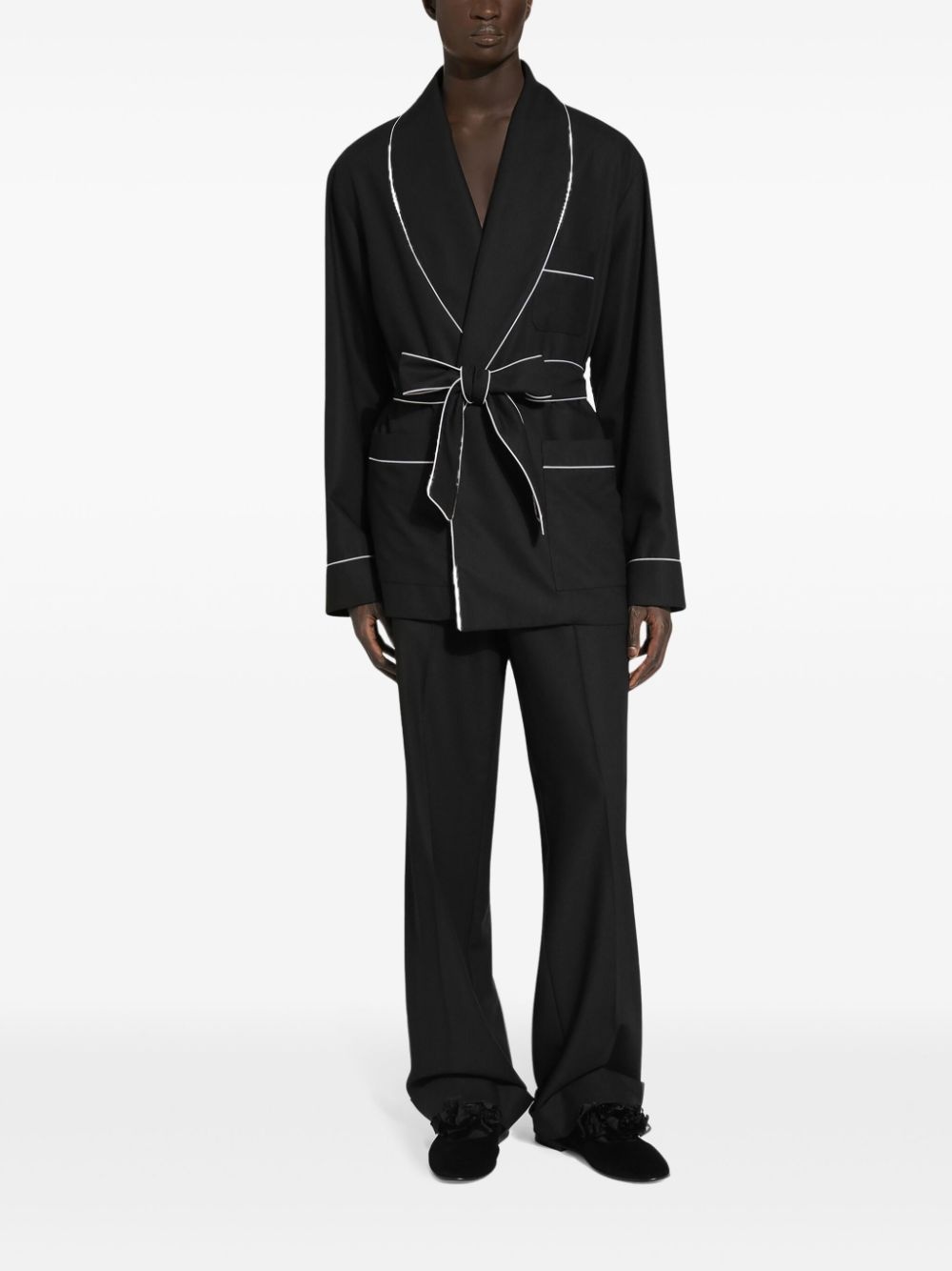 contrast-trim lounge trousers - 3