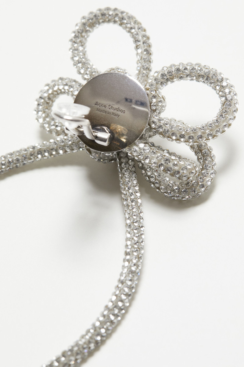 Crystal cord earring - Antique silver/silver 4