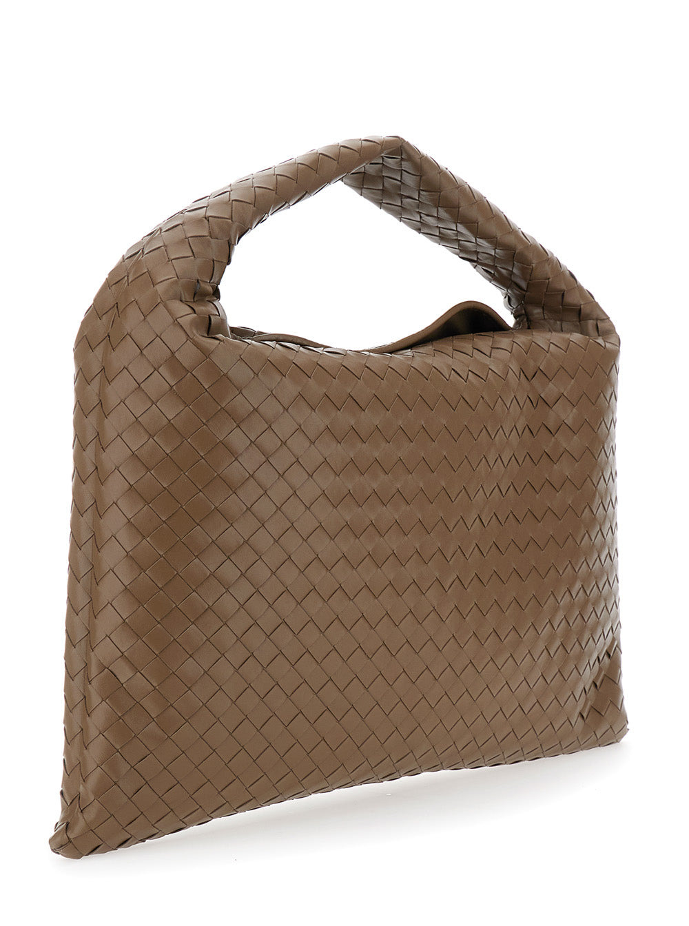 Bottega Veneta Women 'Hop Large' Brown Shoulder Bag With All-Over Intreccio Motif In Leather Woman - 3