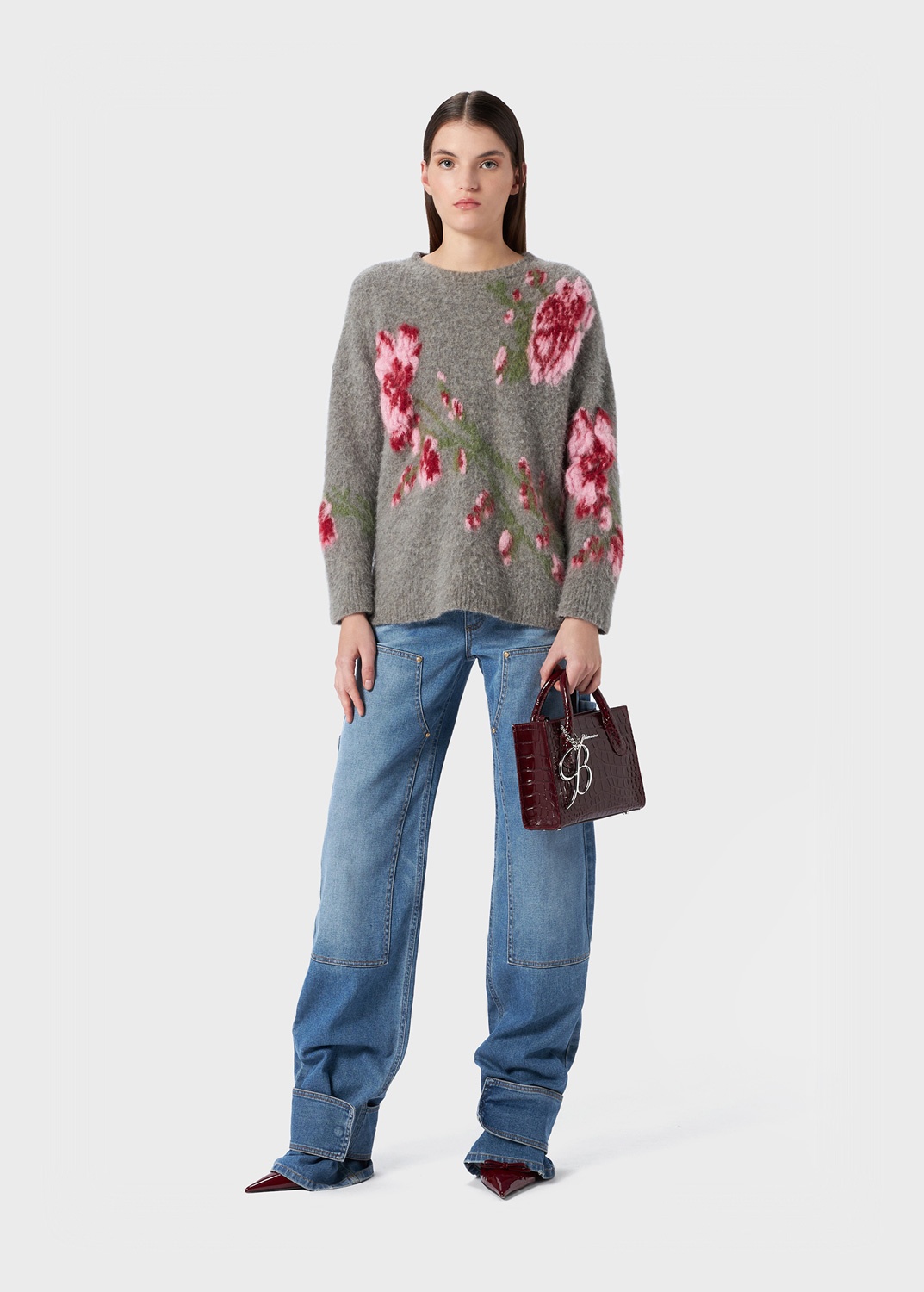SWEATER WITH JACQUARD ROSES - 2