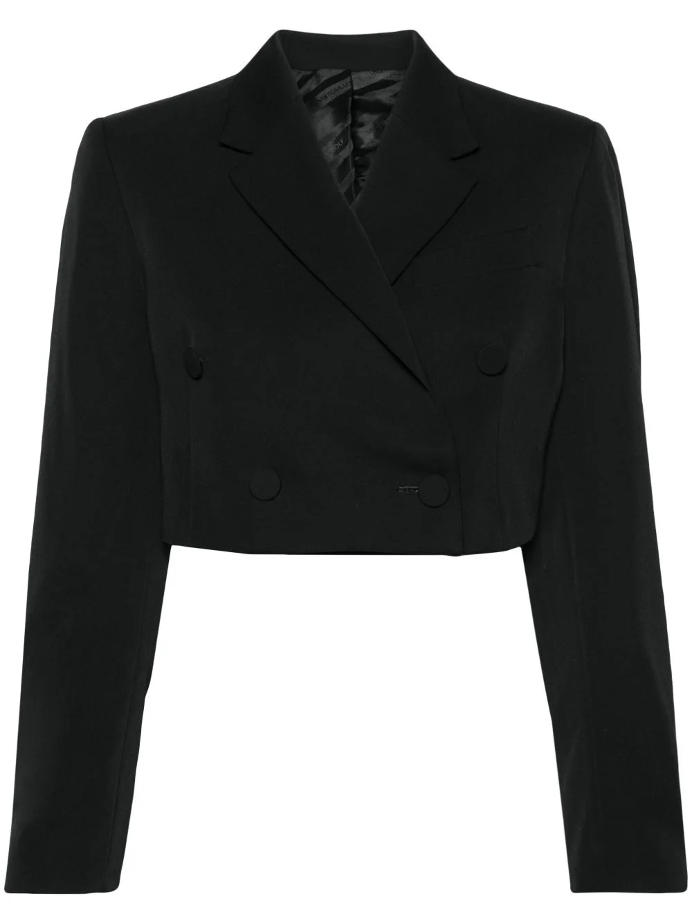 double-breasted cropped blazer - 1