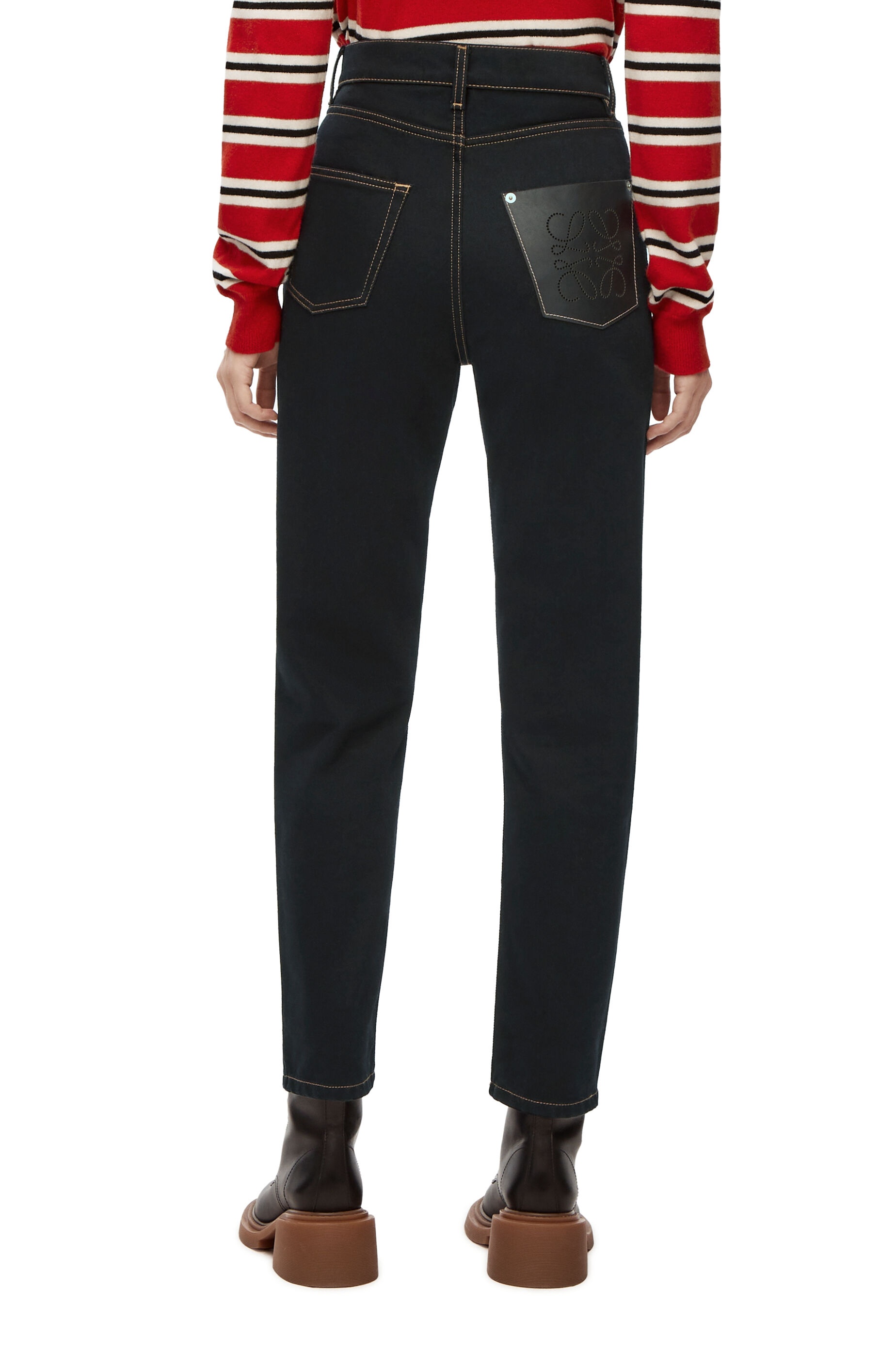 Anagram pocket tapered jeans in denim - 4