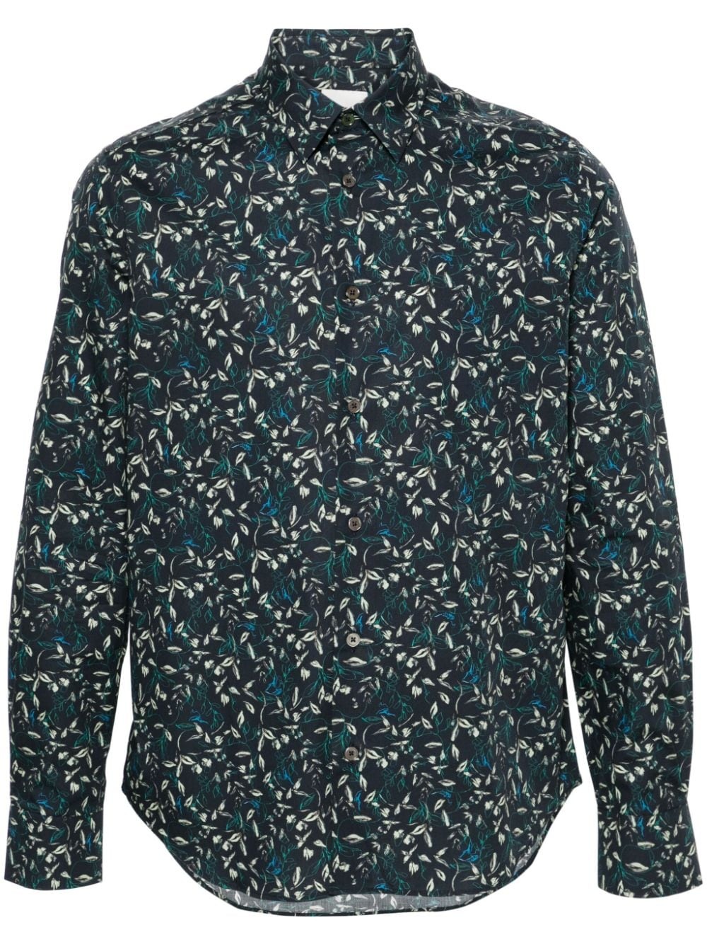 floral-print organic cotton shirt - 1