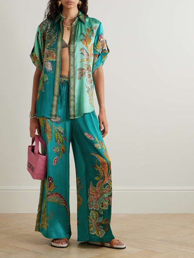 ALÉMAIS Franca oversized printed silk-satin shirt outlook