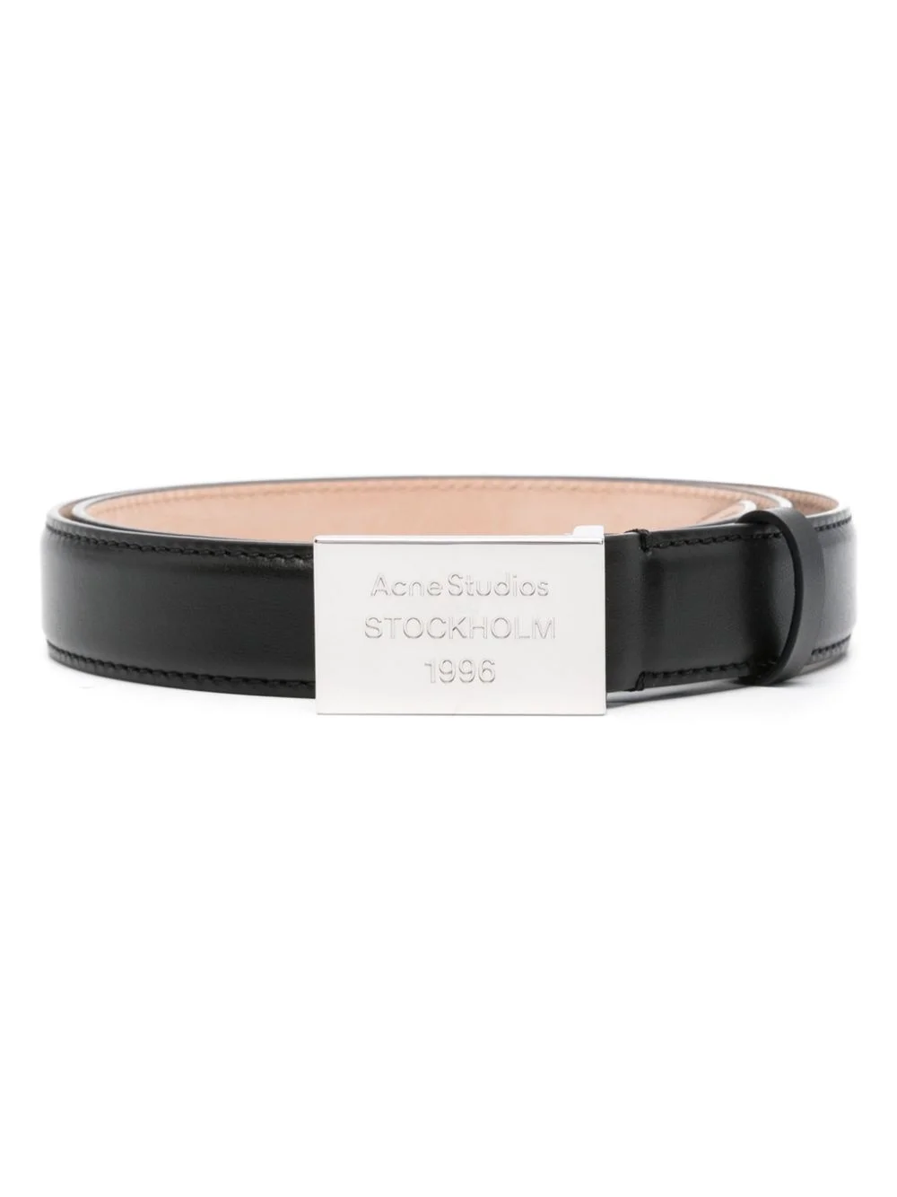 logo-engraved leather belt - 1