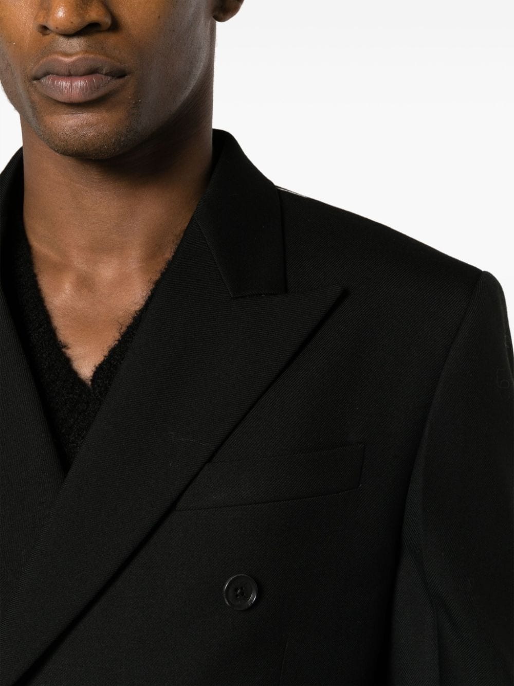 double-breasted virgin wool blazer - 5