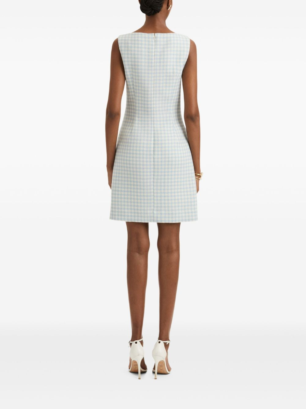 gingham tweed mini dress - 4