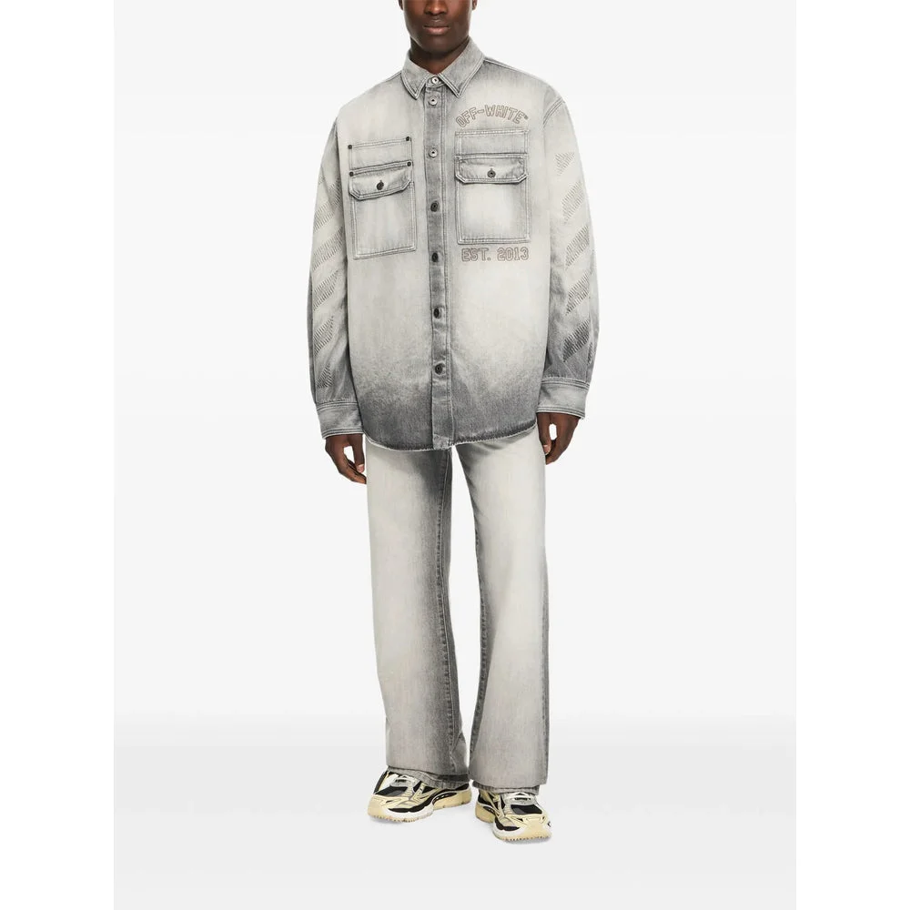 Off-White Grey Denim - Slim-Fit Jeans Men - 1