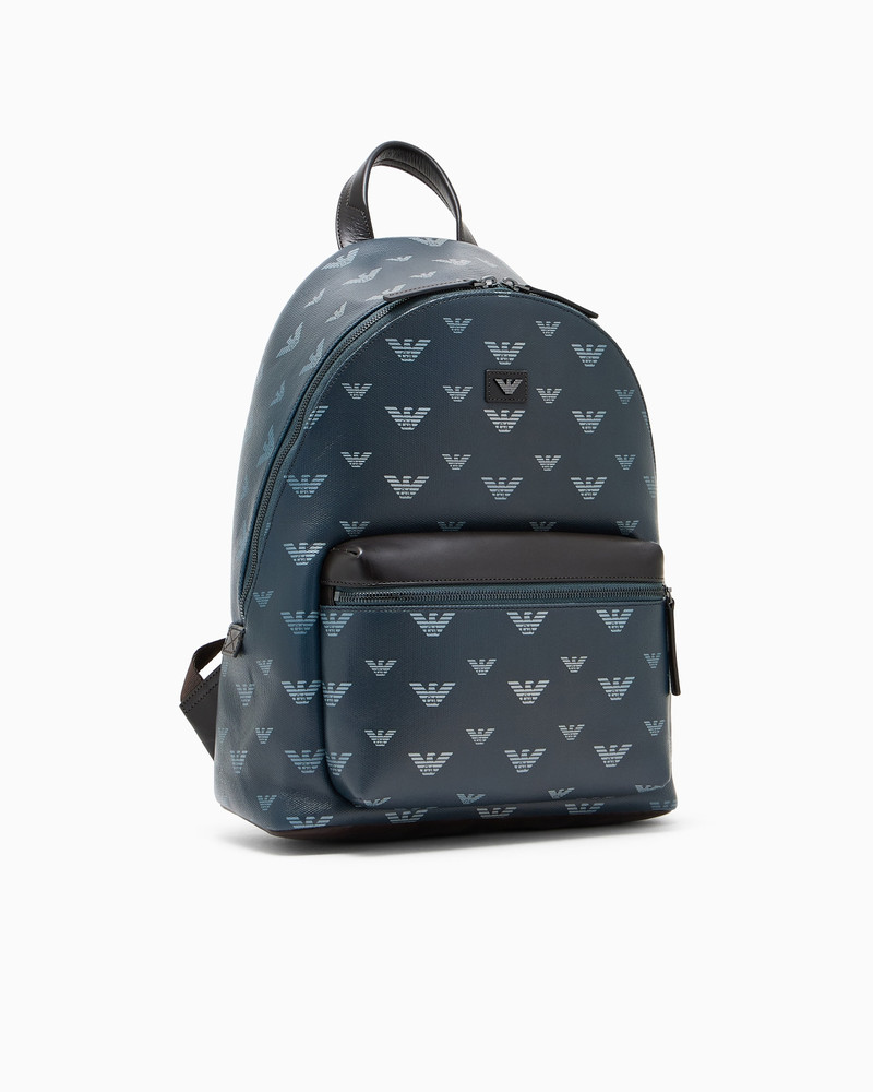 EMPORIO ARMANI BACKPACK IN COATED CANVAS WITH ALL-OVER EAGLE outlook
