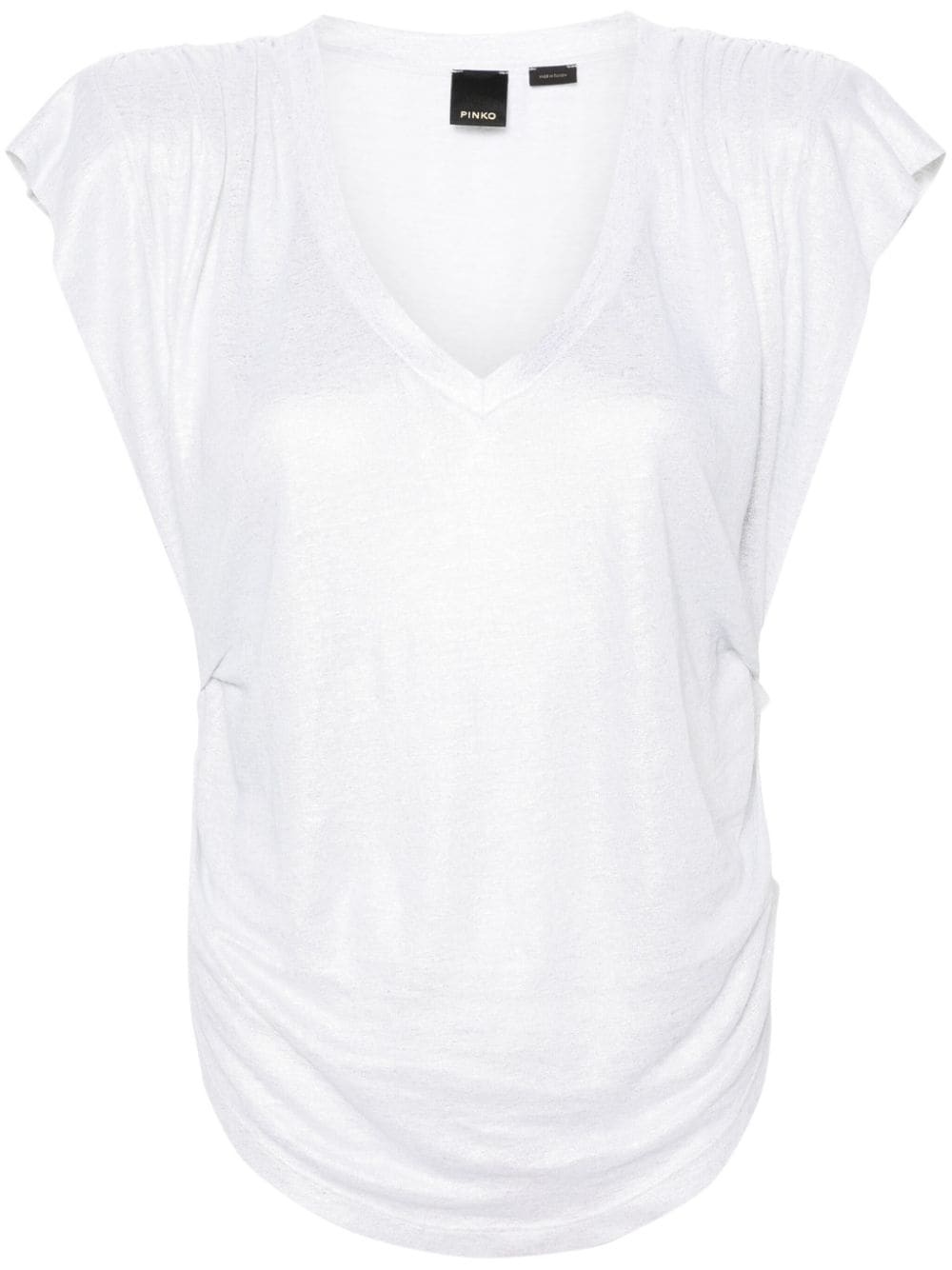 ruched V-neck T-shirt - 1