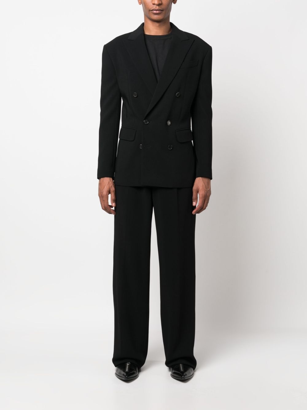 【送料&関税込】Dsquared2 Double Breasted Blazer Dsquared2 Half-lined Denim Double-breasted Blazer with Peak