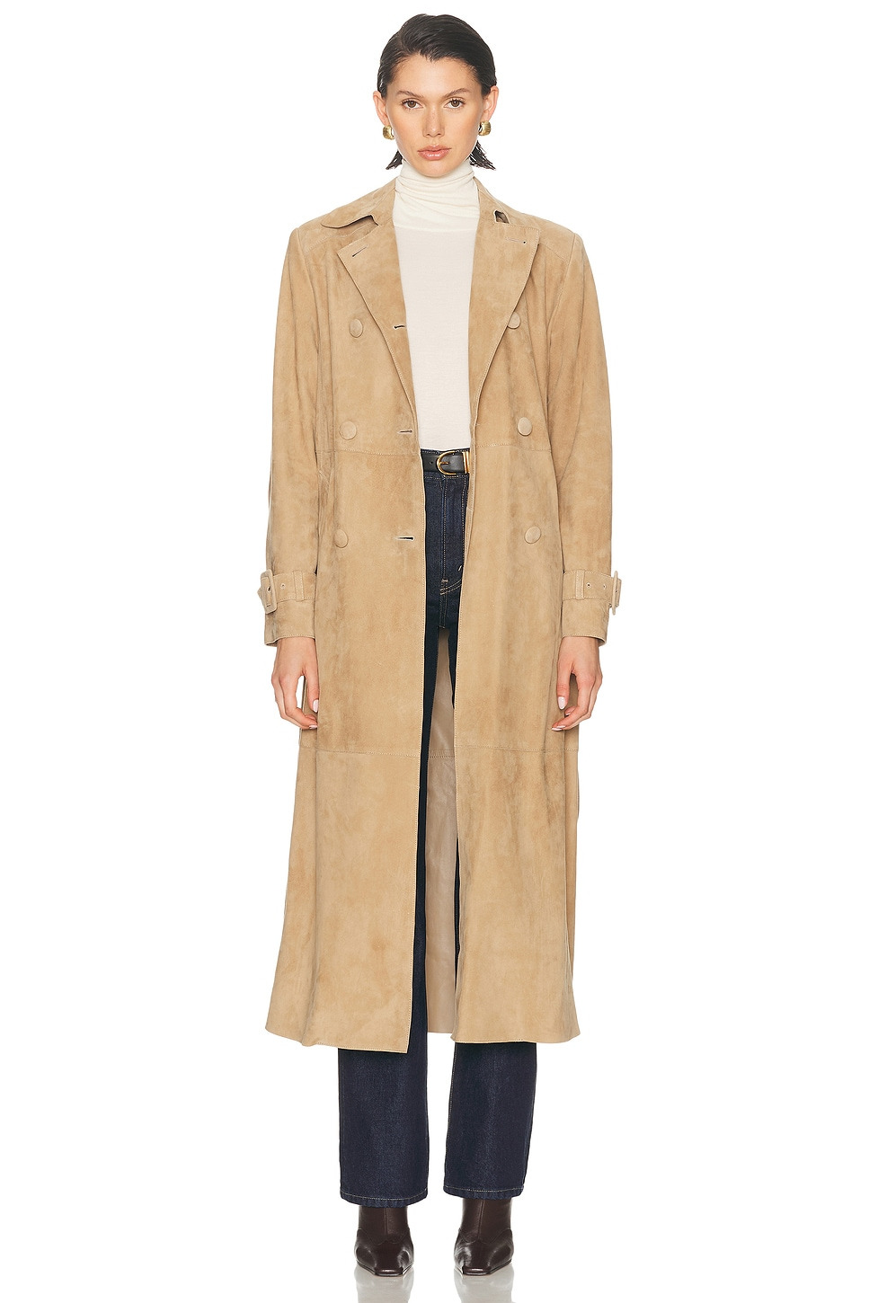 Tate Suede Trench Coat - 2