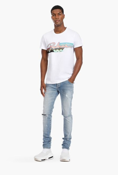 Balmain Slim-cut ripped blue cotton jeans outlook