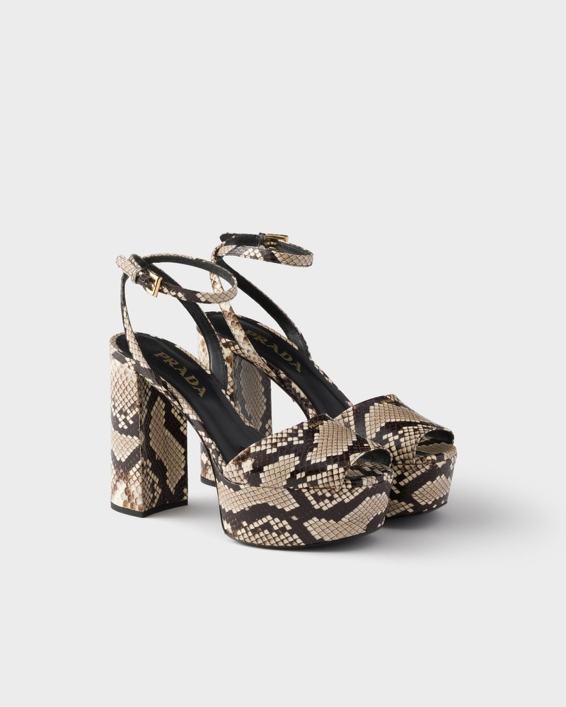 Python-print Ayers leather platform sandals 1