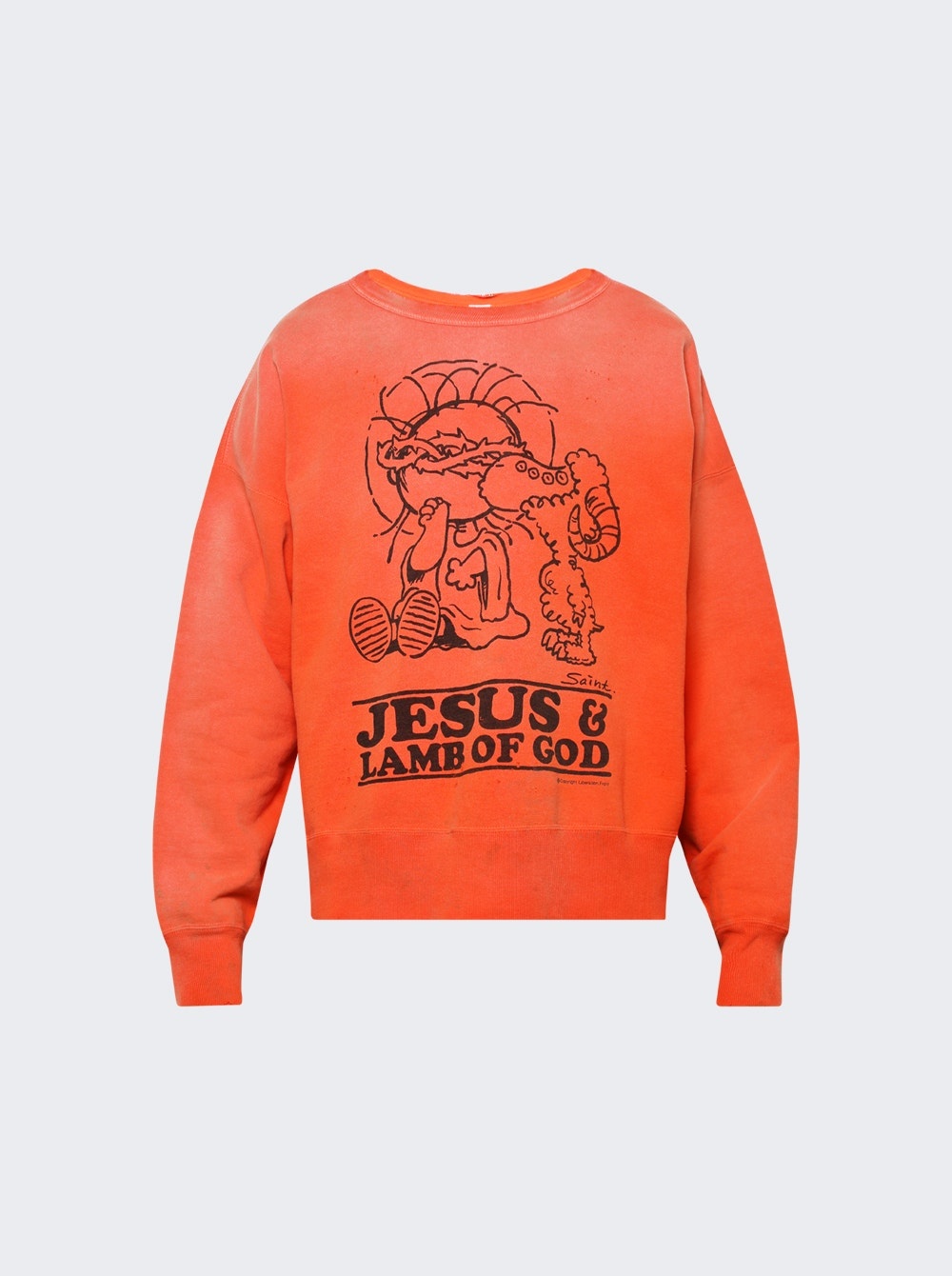 Roundneck Graphic Sweatshirt Orange - 1