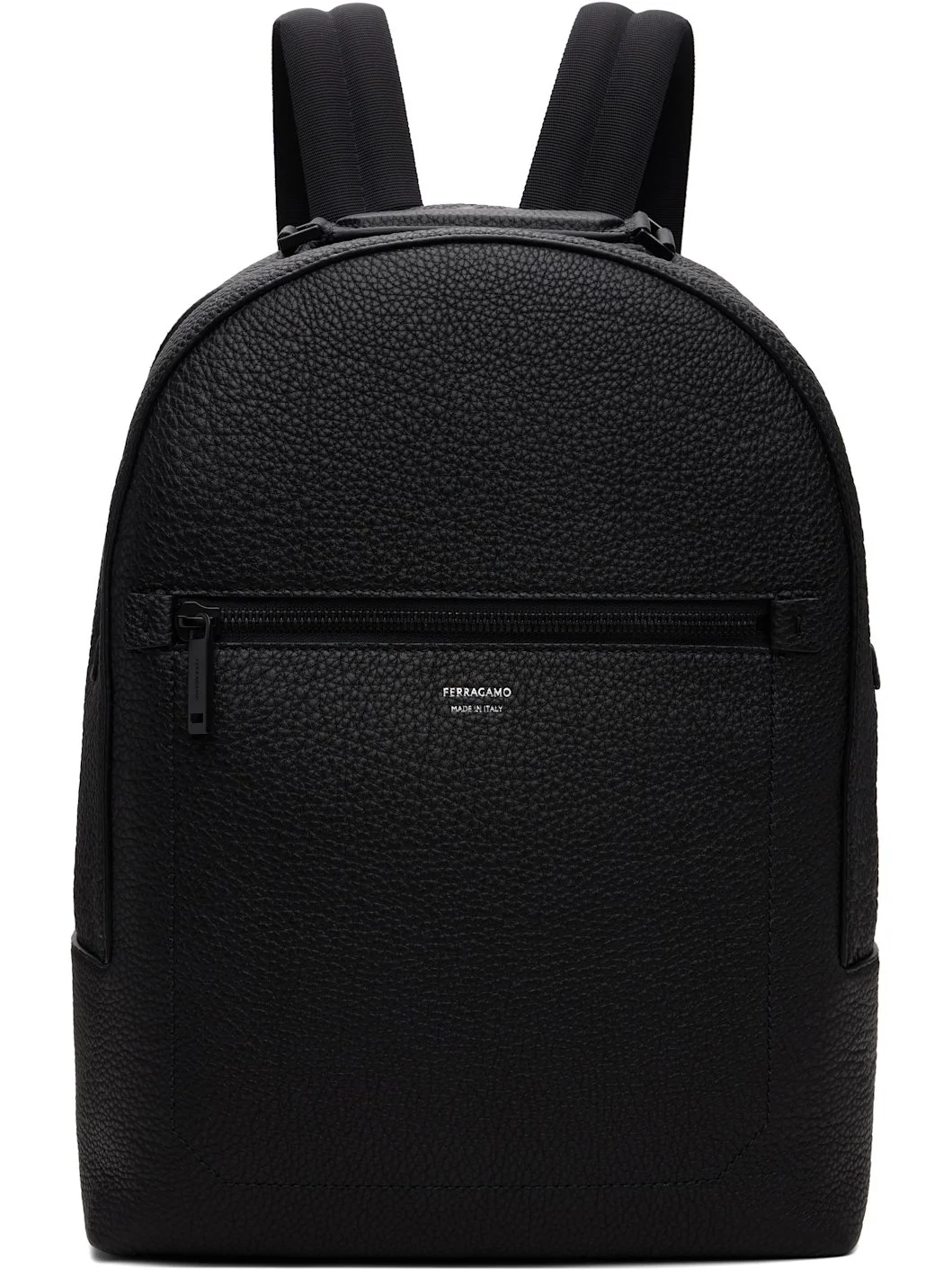 Black Leather Backpack - 1