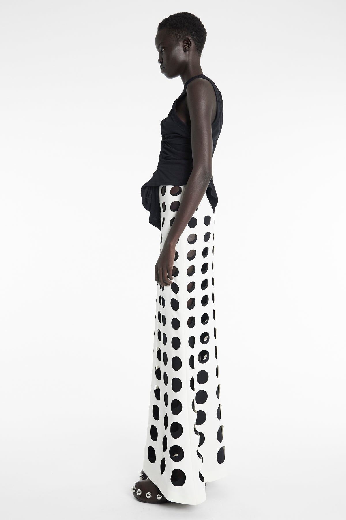 KNOTTED JERSEY TOP BLACK - 3