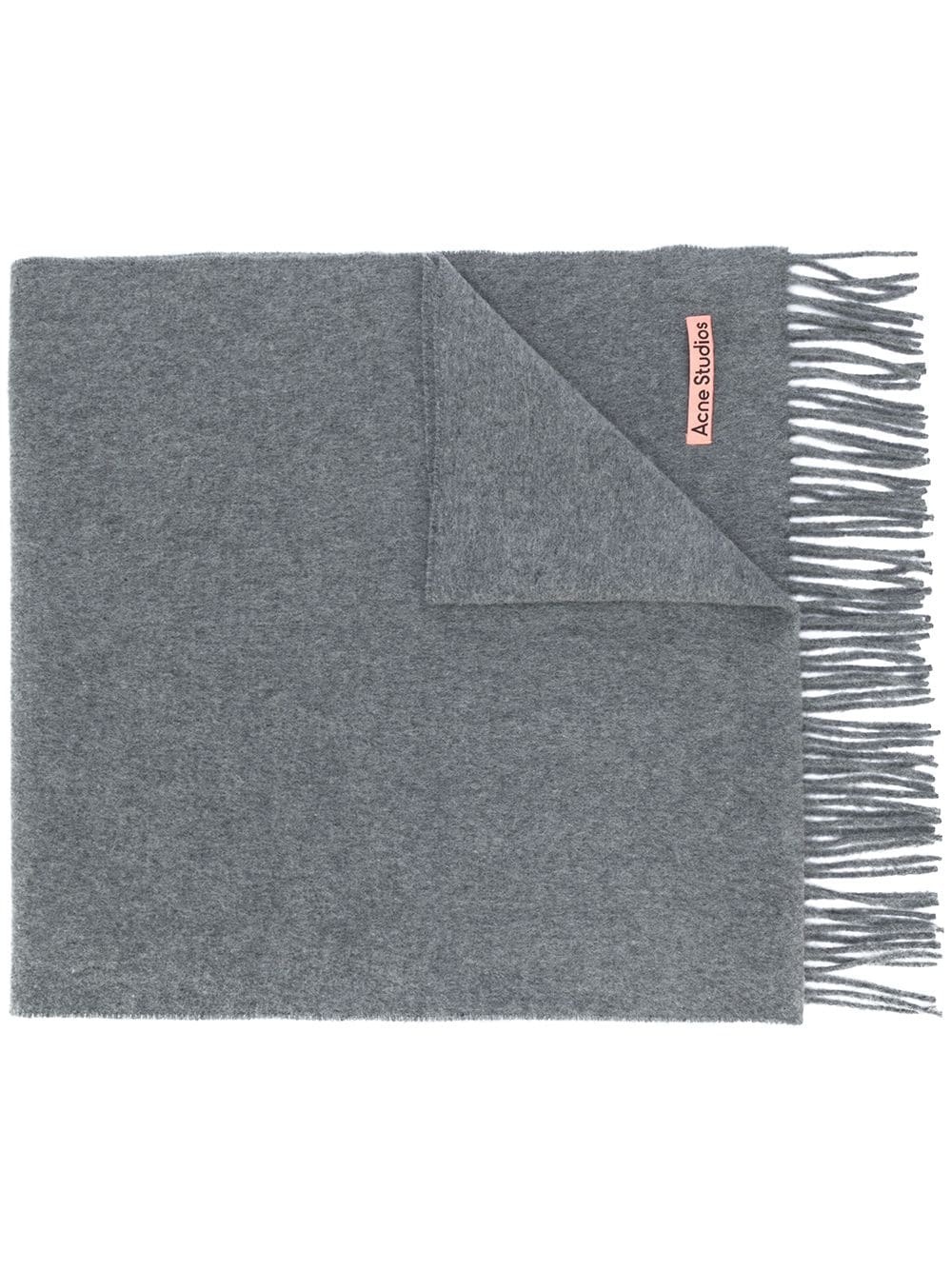 logo patch cashmere scarf - 1