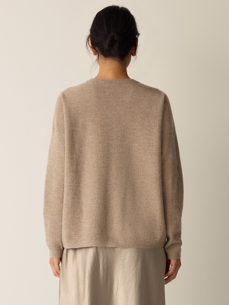 Fine Felted Wool Crew Neck Top in Regenerative Wool 4