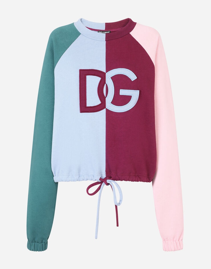 Jersey patchwork sweatshirt with DG lettering - 3