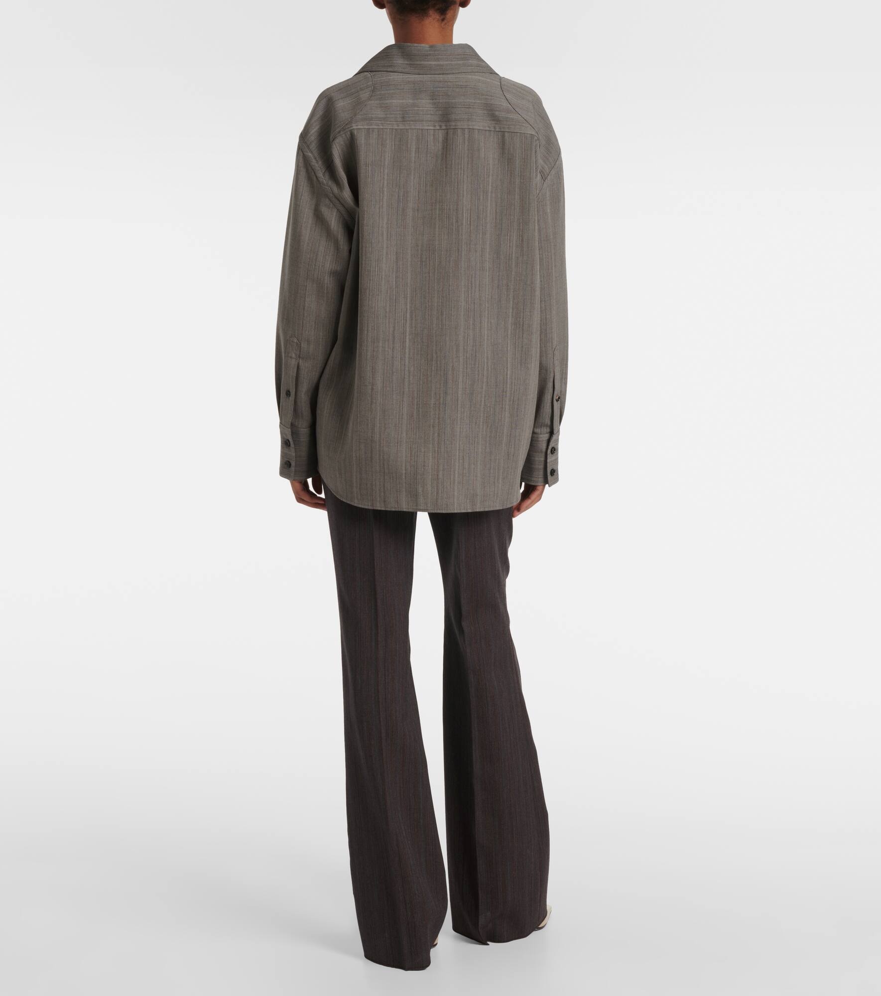 Embellished striped wool shirt - 3
