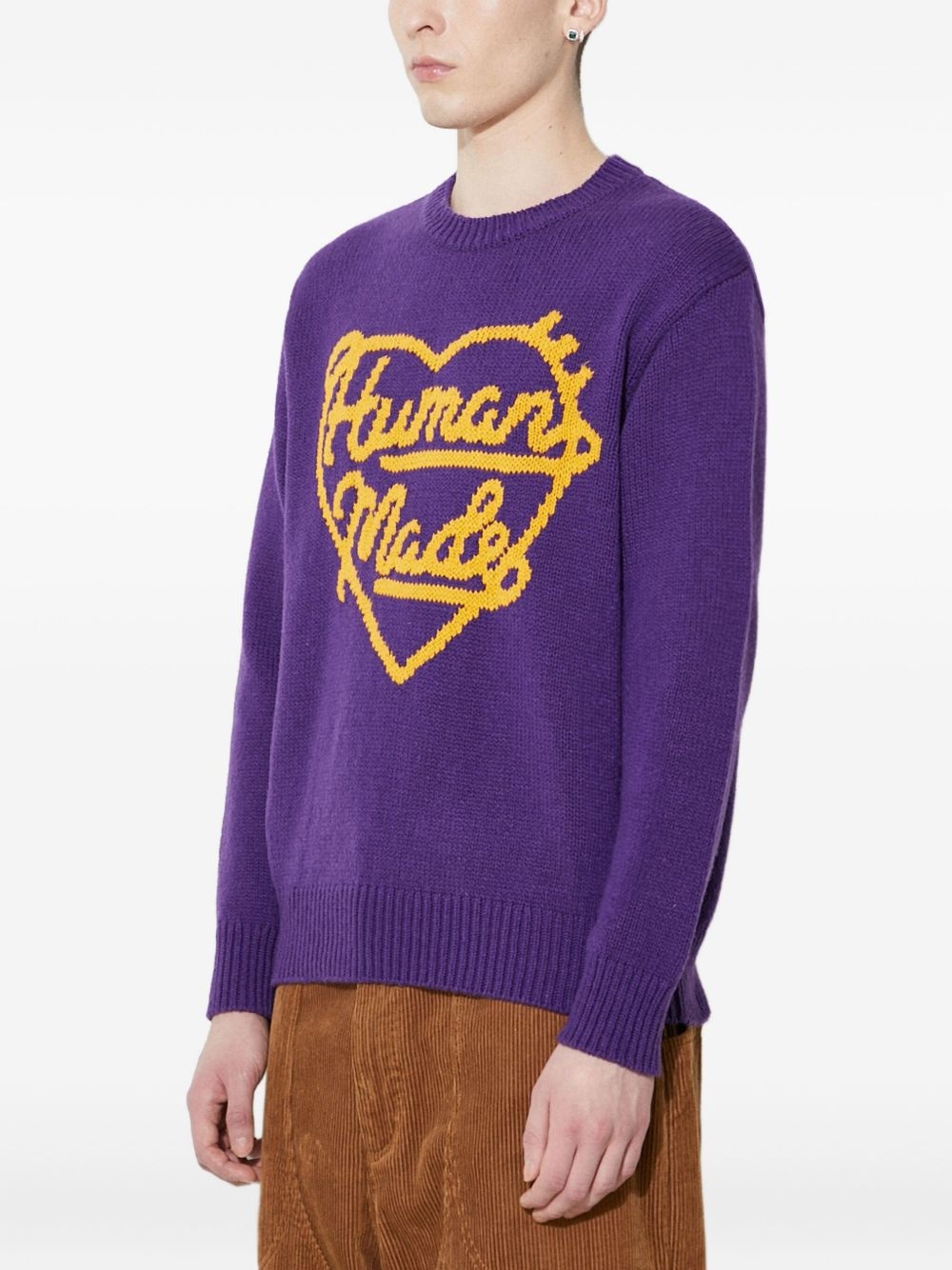 heart-logo knit jumper - 3